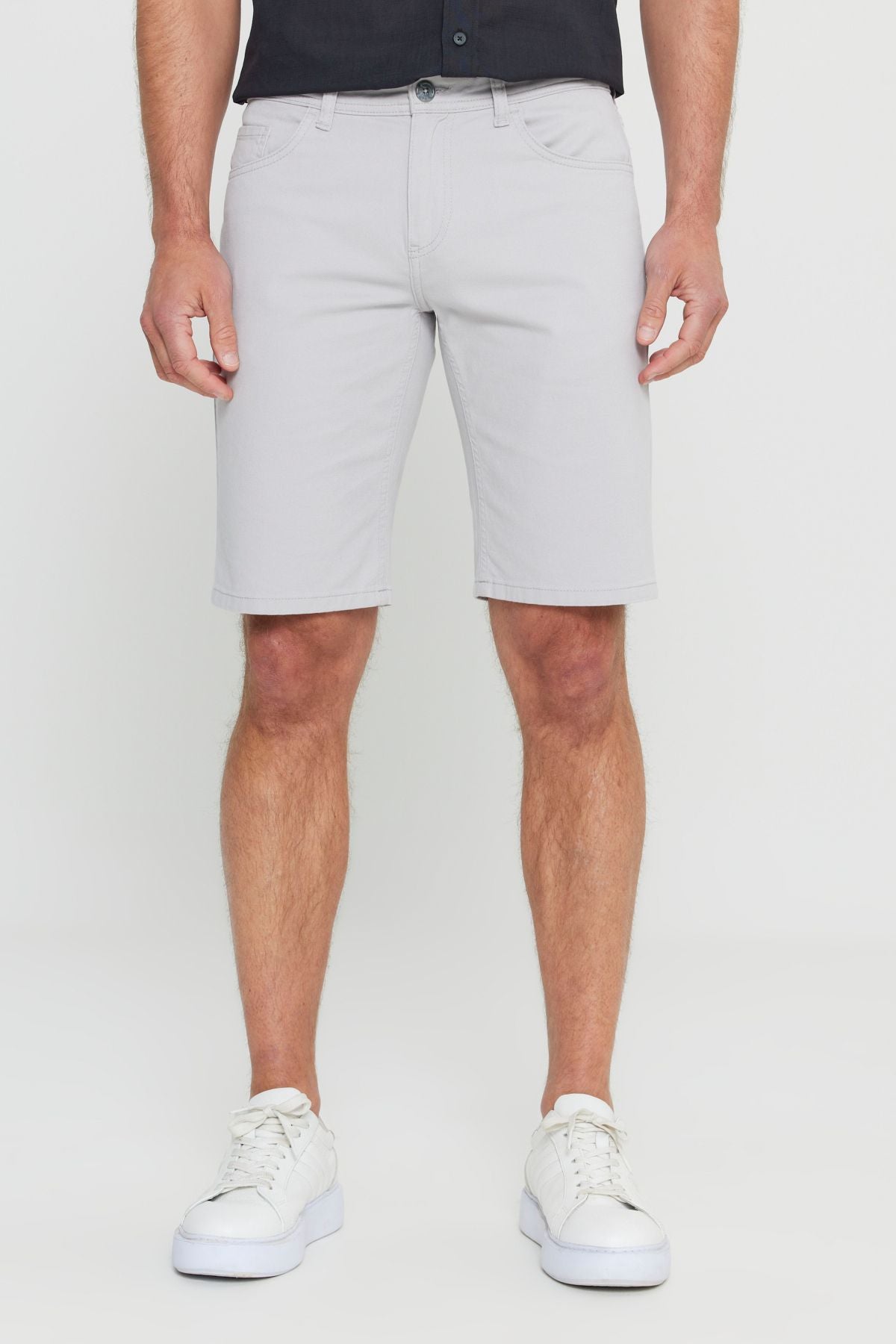 Men's Stone Slim Fit Narrow Cut Amelery 100 %Cotton Casual Chino Shorts