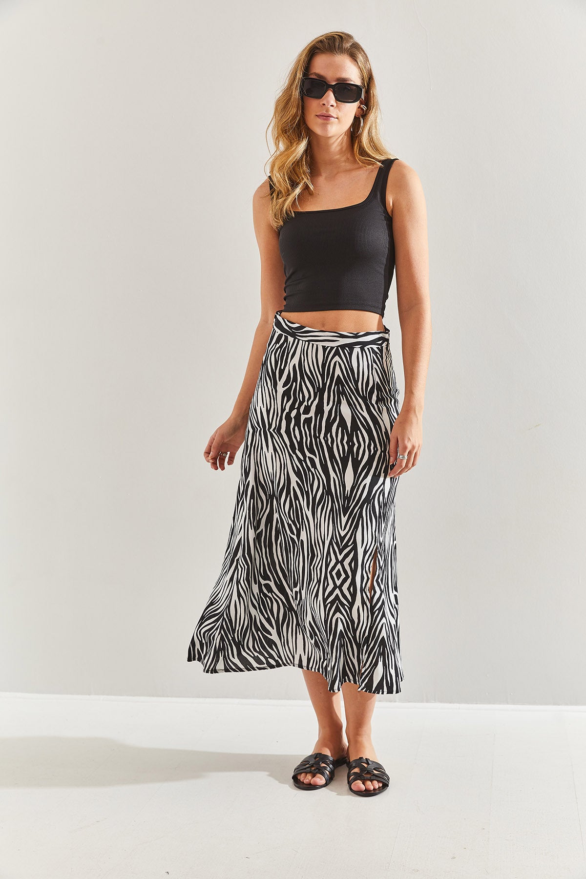 Women's Viscose Slit Skirt 60201021