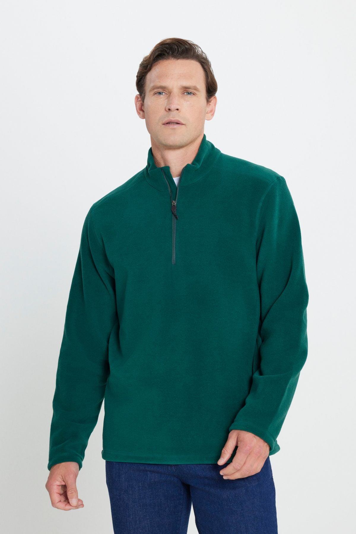 Men's Green Anti-Pilling Flash Standard Fit Pllage Solder Cold-proof Polar Sweatshirt