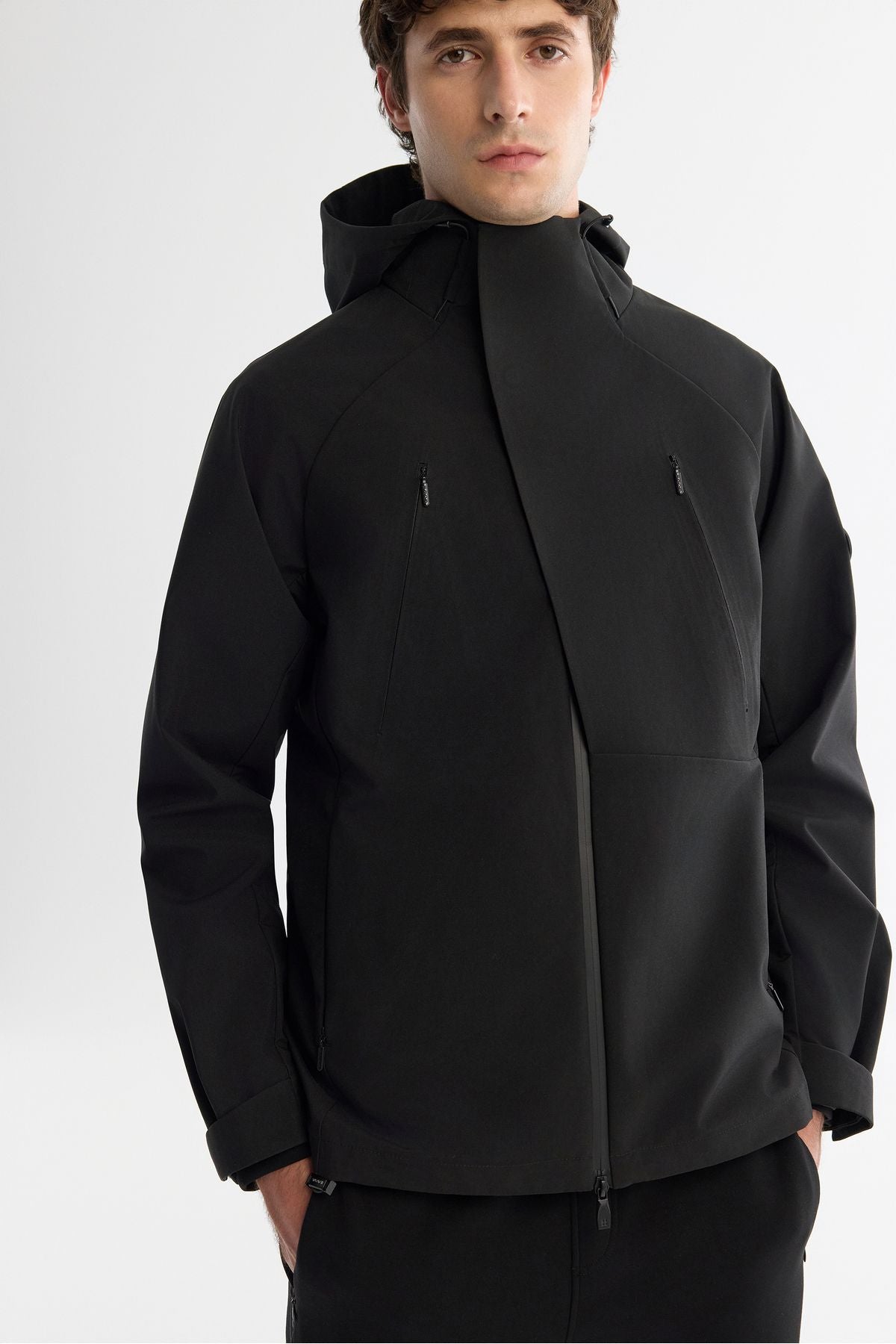 Men's Black Hopedwater Water Protector Windproof Magnet Closing Thin Mont A42y6083