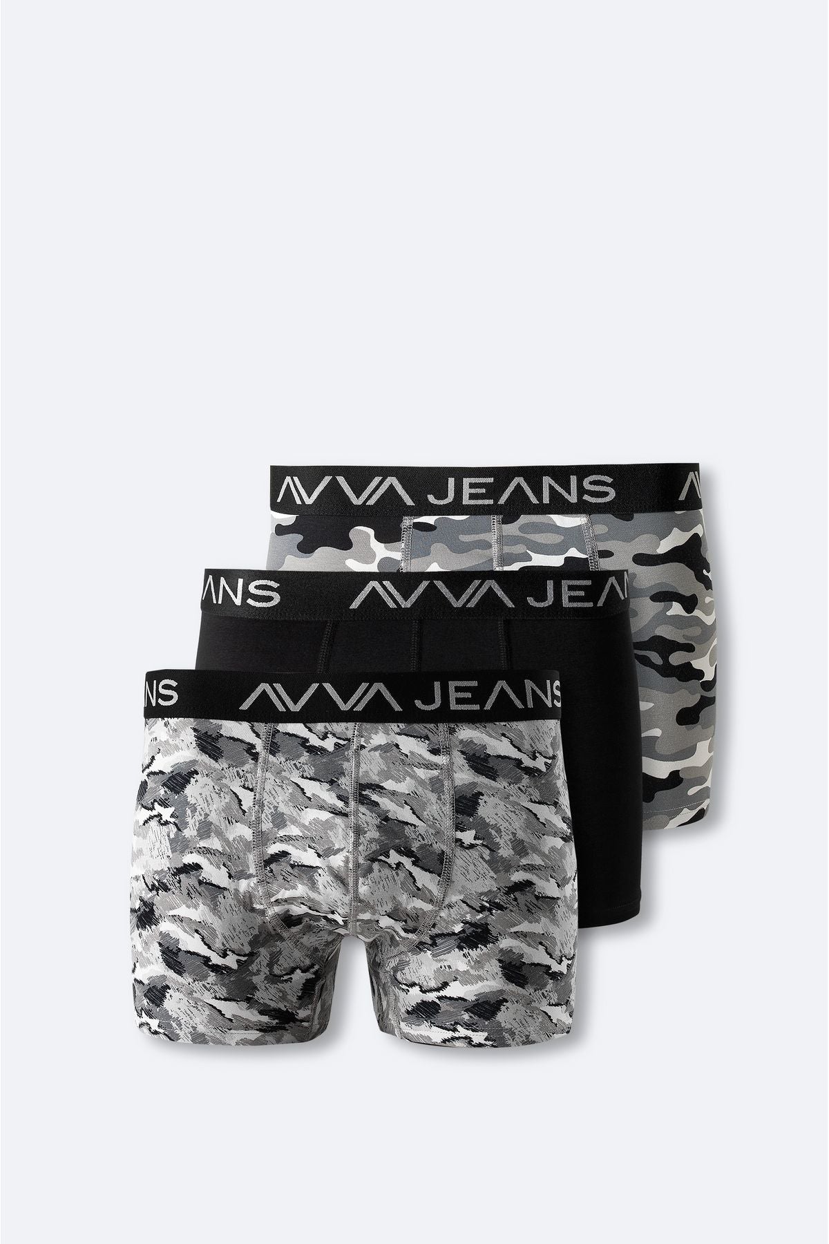 Men's Black 3 -Printed Flexible Fabric Cotton Boxed Boxer E009546