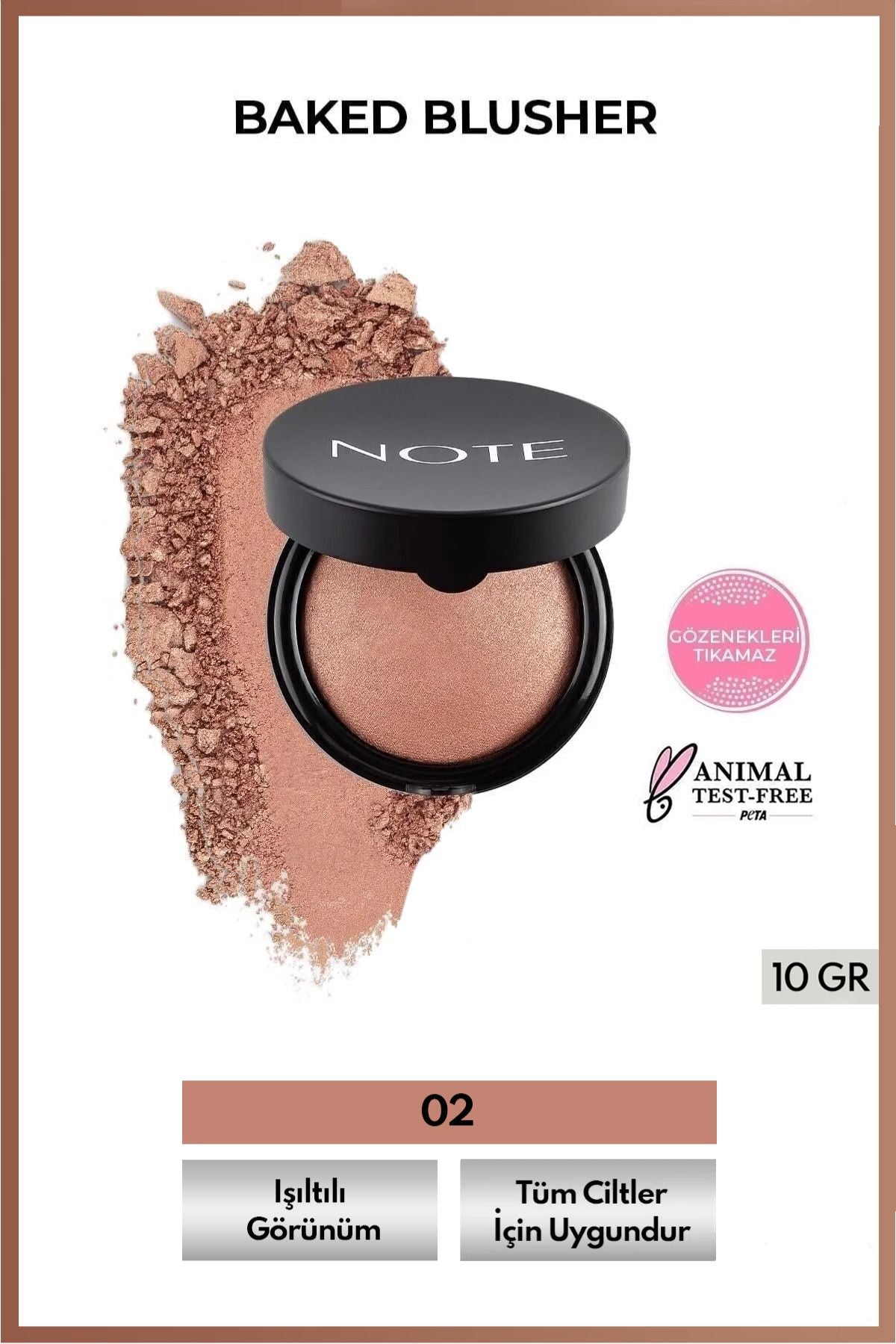 Baked Blusher Işıltılı Fırınlanmış Toz Allık - 02 Vintage Pink