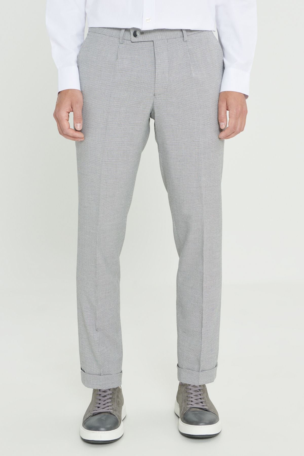 Comfort fit comfortable cutting side pocket patterned waist tire fabric classic pants