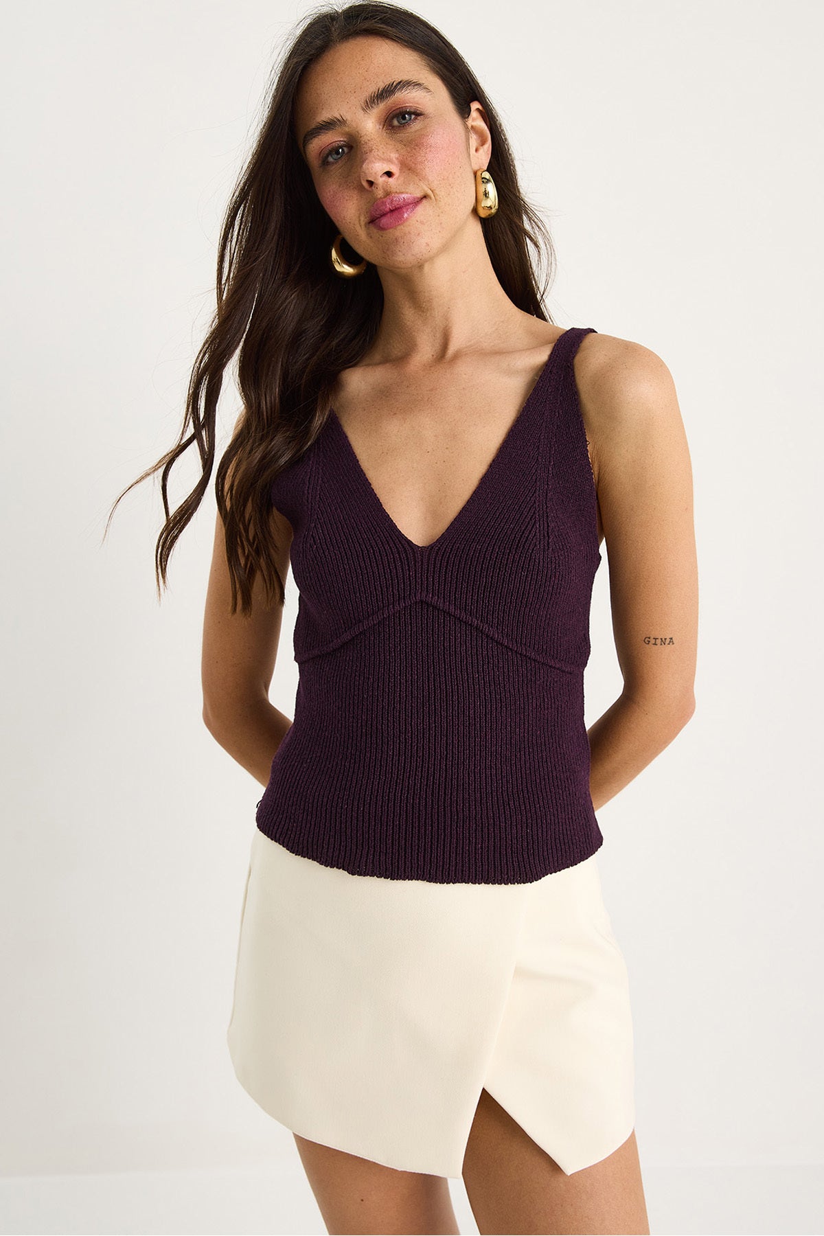 Women's V-neck Thin Strap Crop Blouse 20259804
