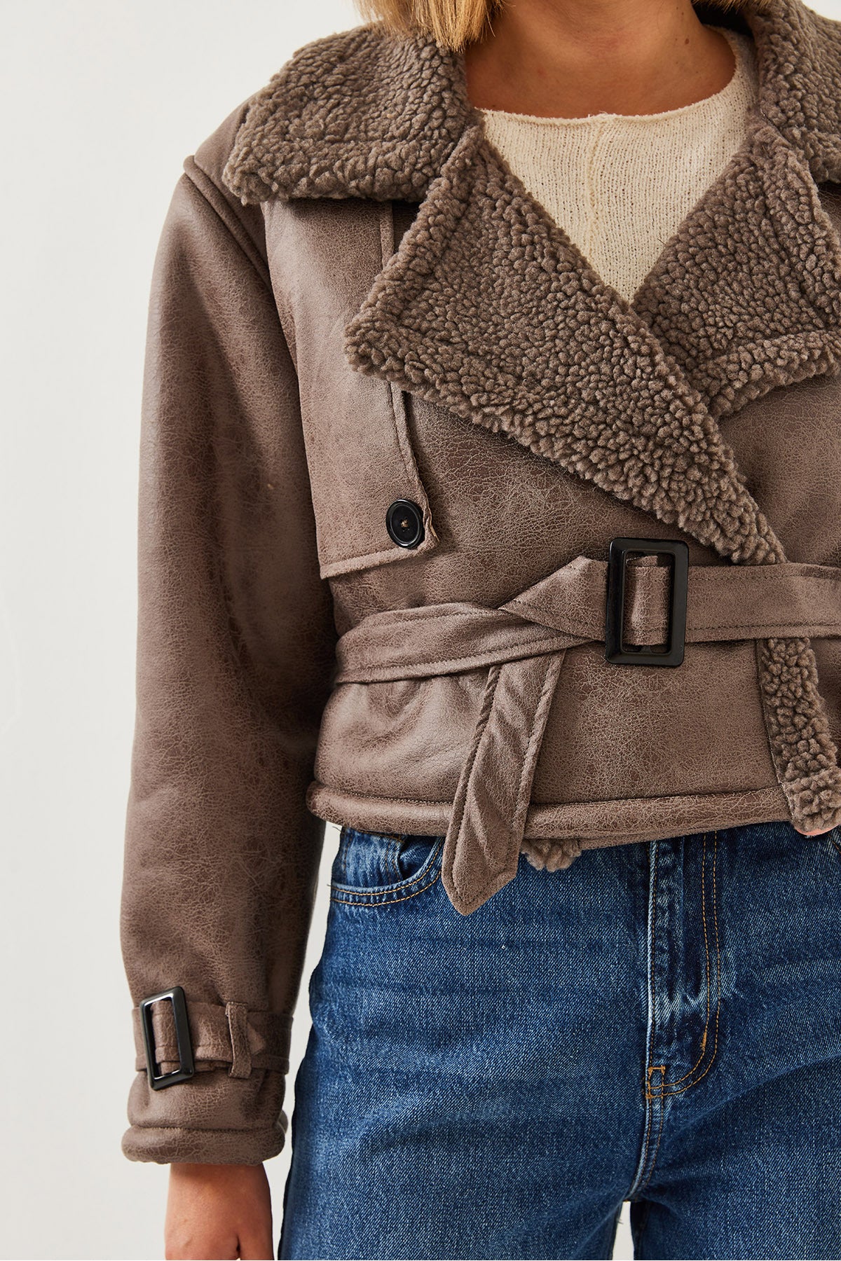 Women's Aller Detail Crop Laminated Coat 2612 60351246