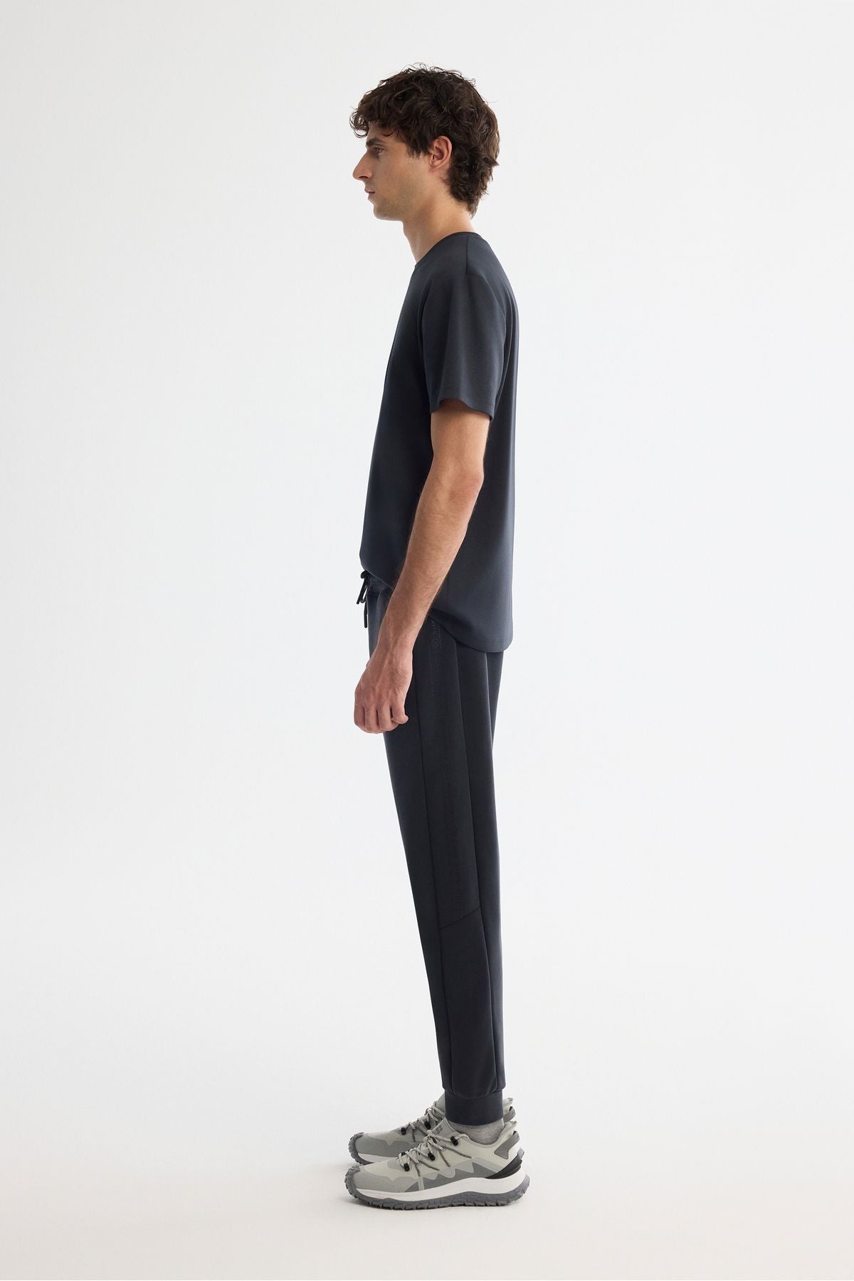 Men's anthracite waist elastan tracksuits with rubber elasttan six A42y3417