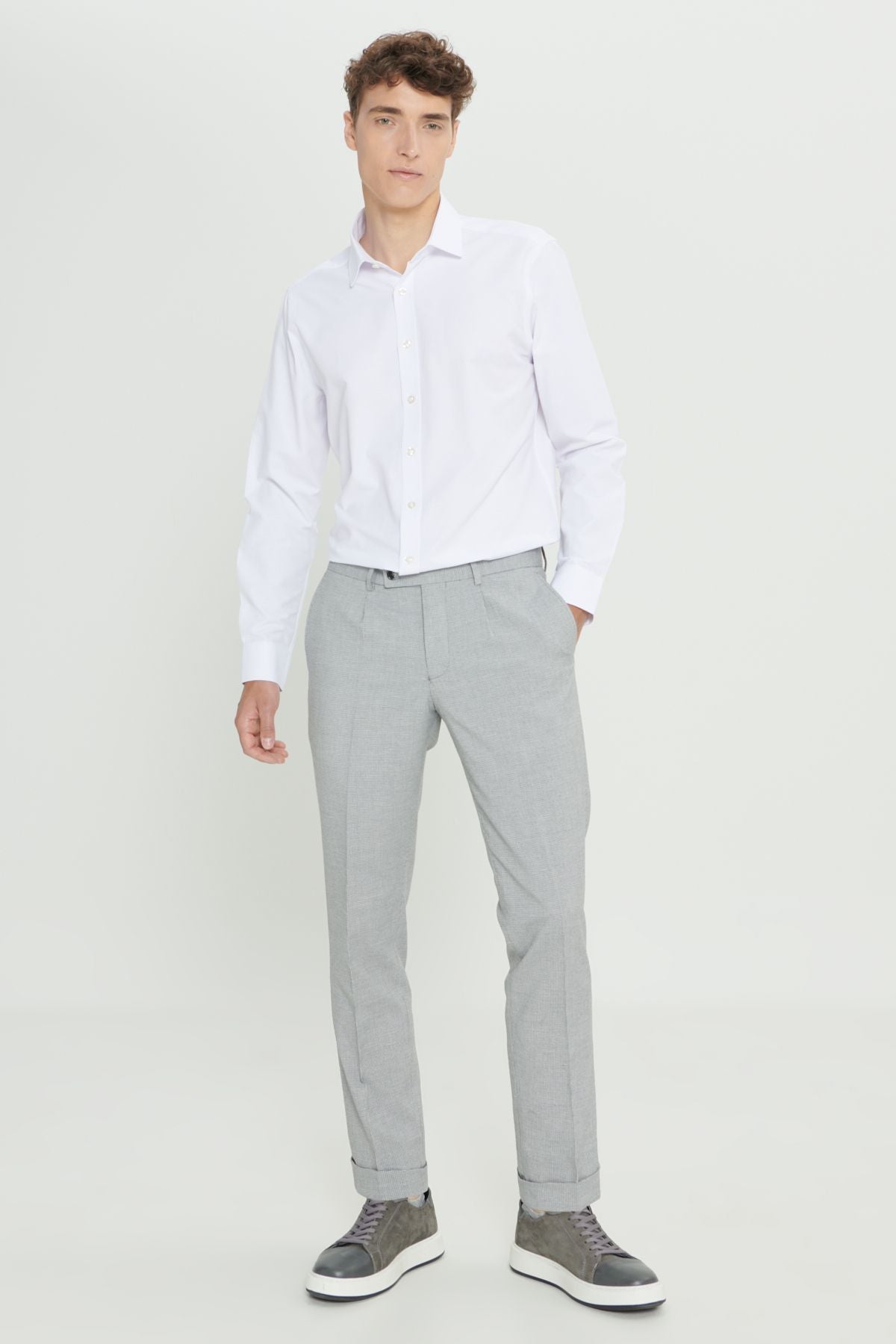 Comfort fit comfortable cutting side pocket patterned waist tire fabric classic pants