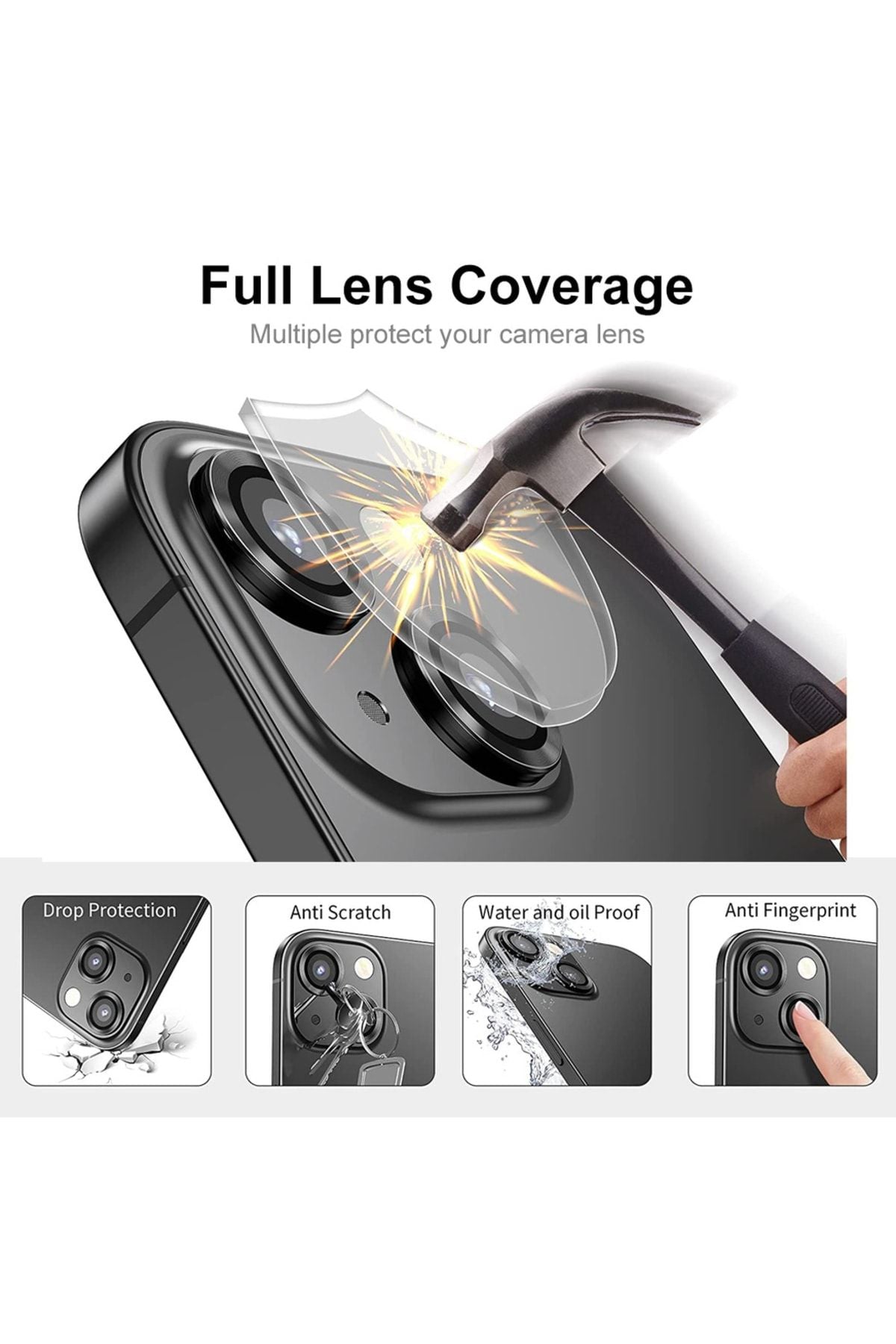 Iphone 14 pro/14 pro max compatible camera lens protective (3 -set set) black