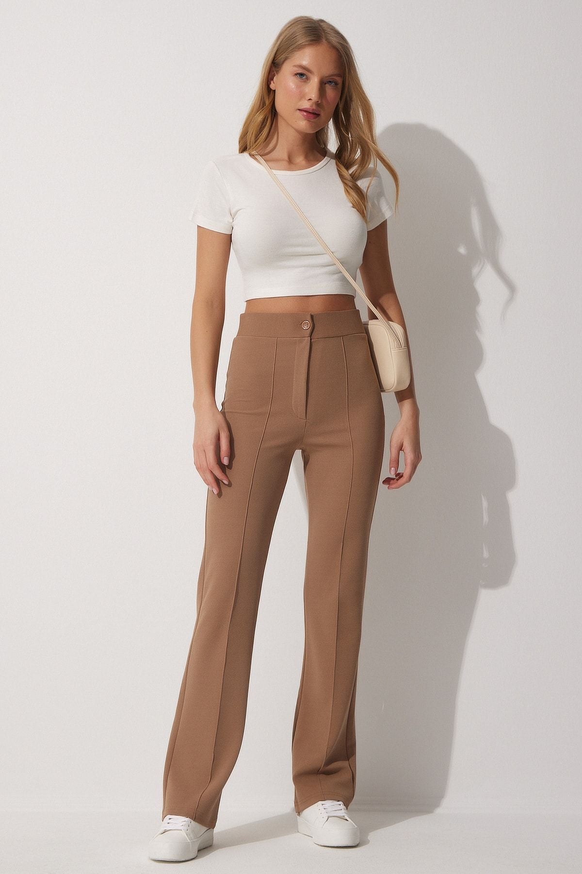 Female Biscuit High Waist Lycra Comfortable Knitting Pants RV00090