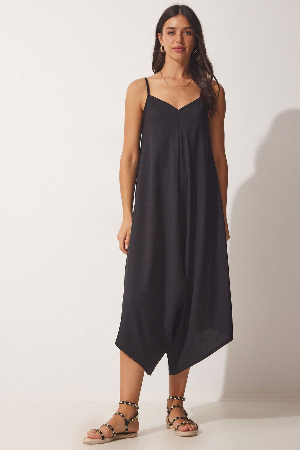 WOMEN'S Black Hanger Oversizlade Draped Shalwar Tulum ZH00031