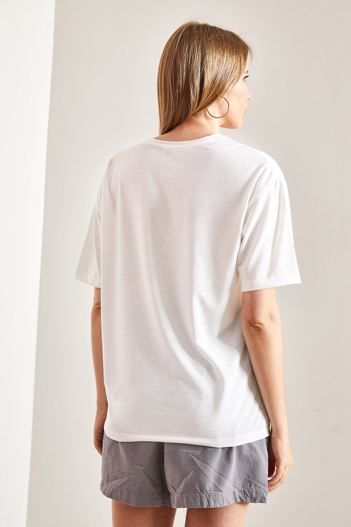 Women's Bird Embroidered Basic Tshirt 40881021