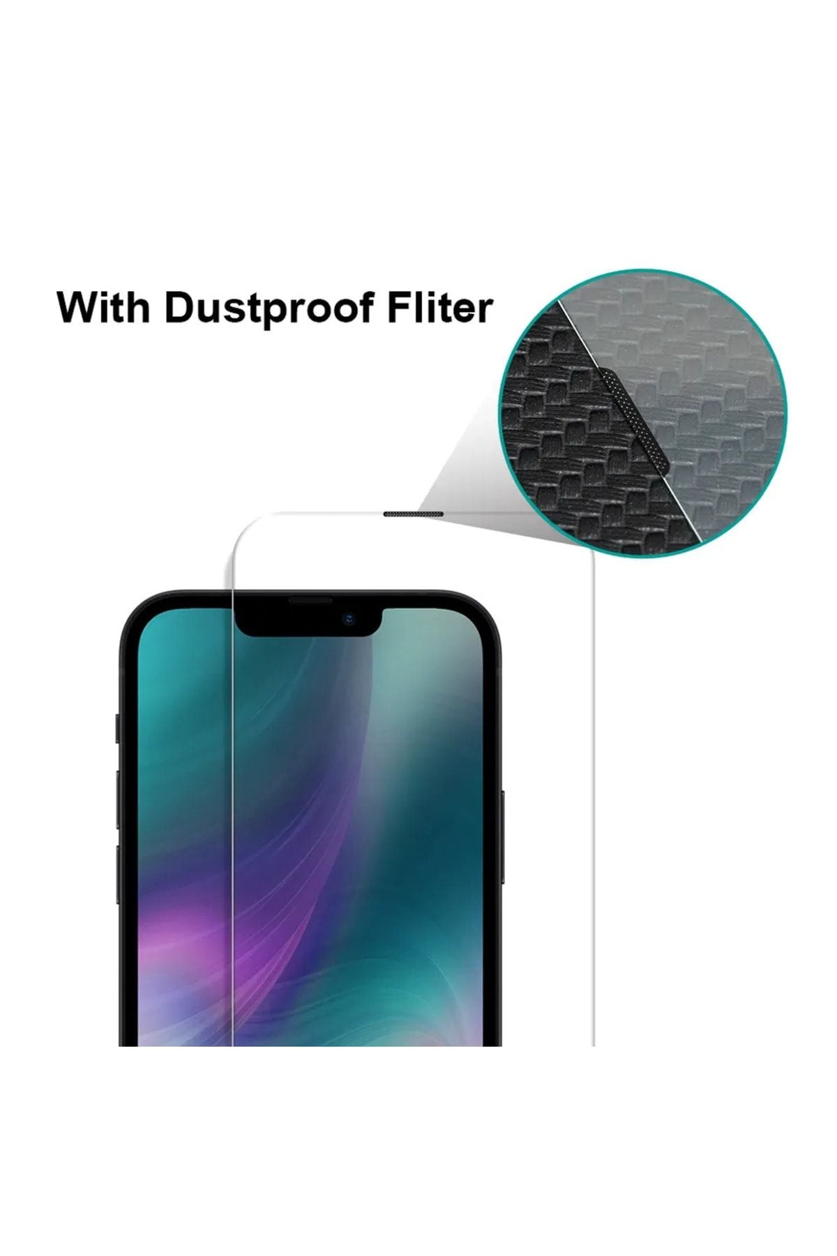 IPHONE 12 PRO MAX Compatible Premium Quality Powder Filter Full -Covering Screen Protector