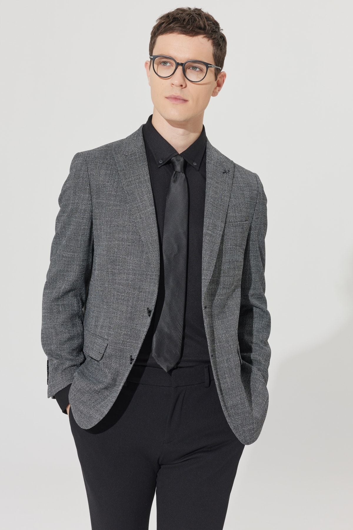 Men's Black Comfort Fit Casual Cutton Cotton Cotton Shirt with button