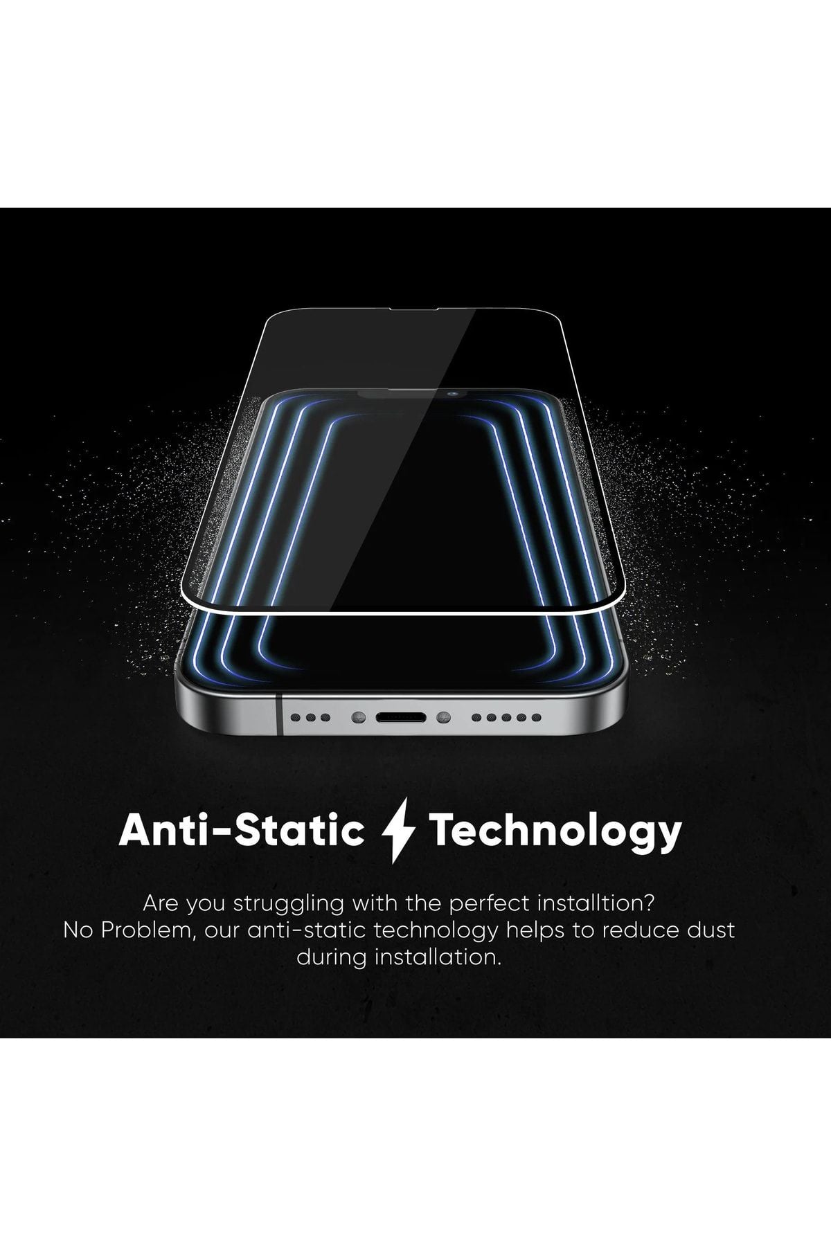 Iphone 14 Pro Compatible Premium Quality Powder Filter Full -Covering Screen Protector