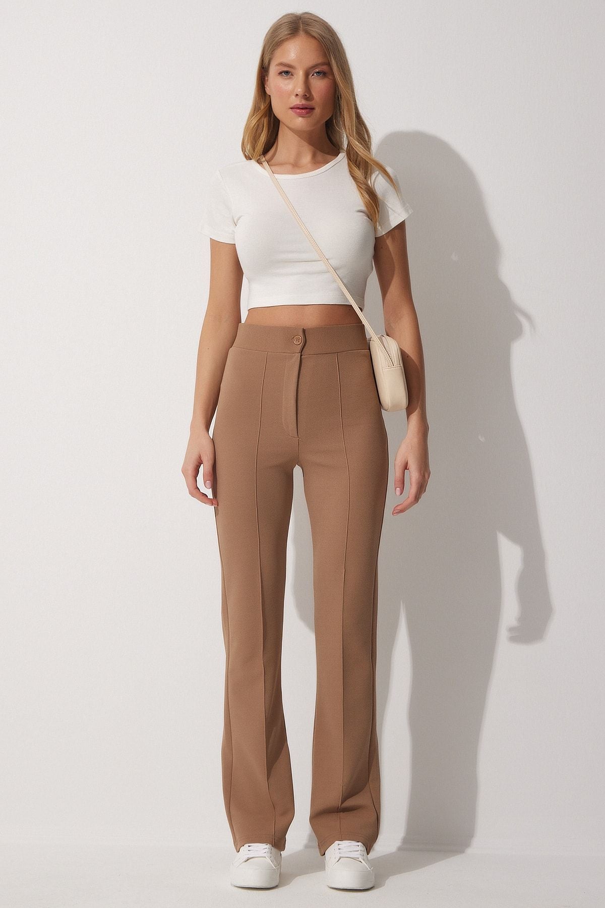 Female Biscuit High Waist Lycra Comfortable Knitting Pants RV00090