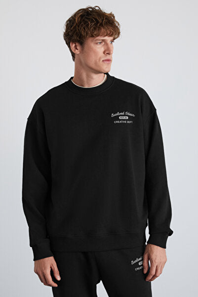 NOTTINGHAM Men's 2-Piece Set Relaxed Organic Cotton Lined Black Tracksuit