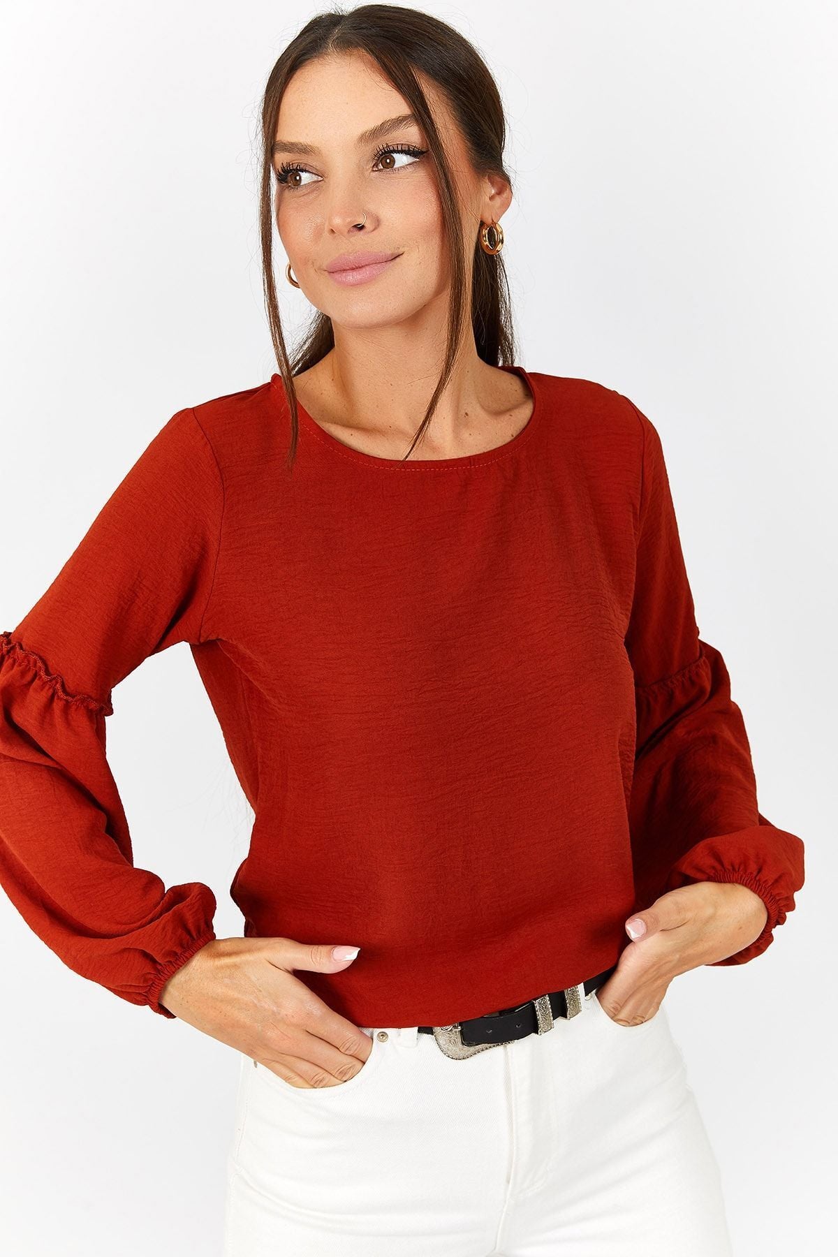 Women's Tile Sleeve Balloon Blouse Arm-22Y001138