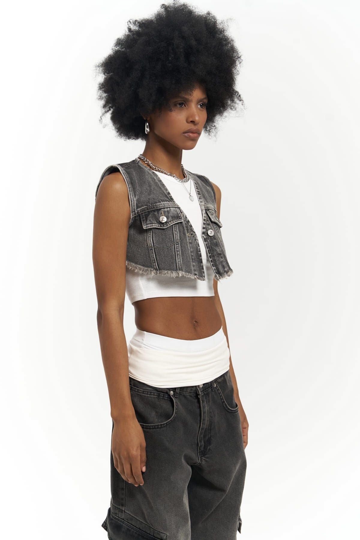 Regina Smoked Denim Vest