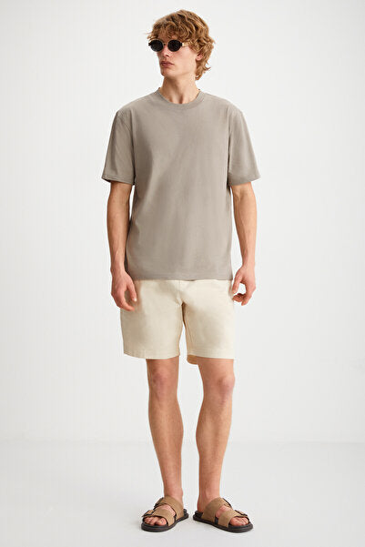 Alessandro Men's 4-Piece Organic Cotton Regular Thick Textured Crew Neck Pmb/ Grey/ Vzn/ Byz T-shirt