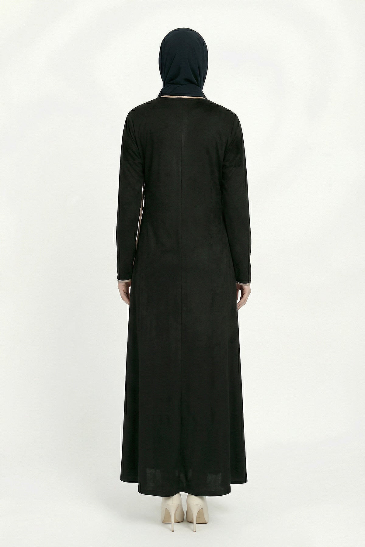 Women's Black Cotton Anti-Sweat Prayer Dress with Internal Tie ARM-26K001084