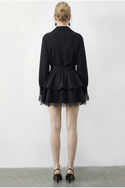 Women's Lace Detailed Belted Flounce Dress 4178 60286027