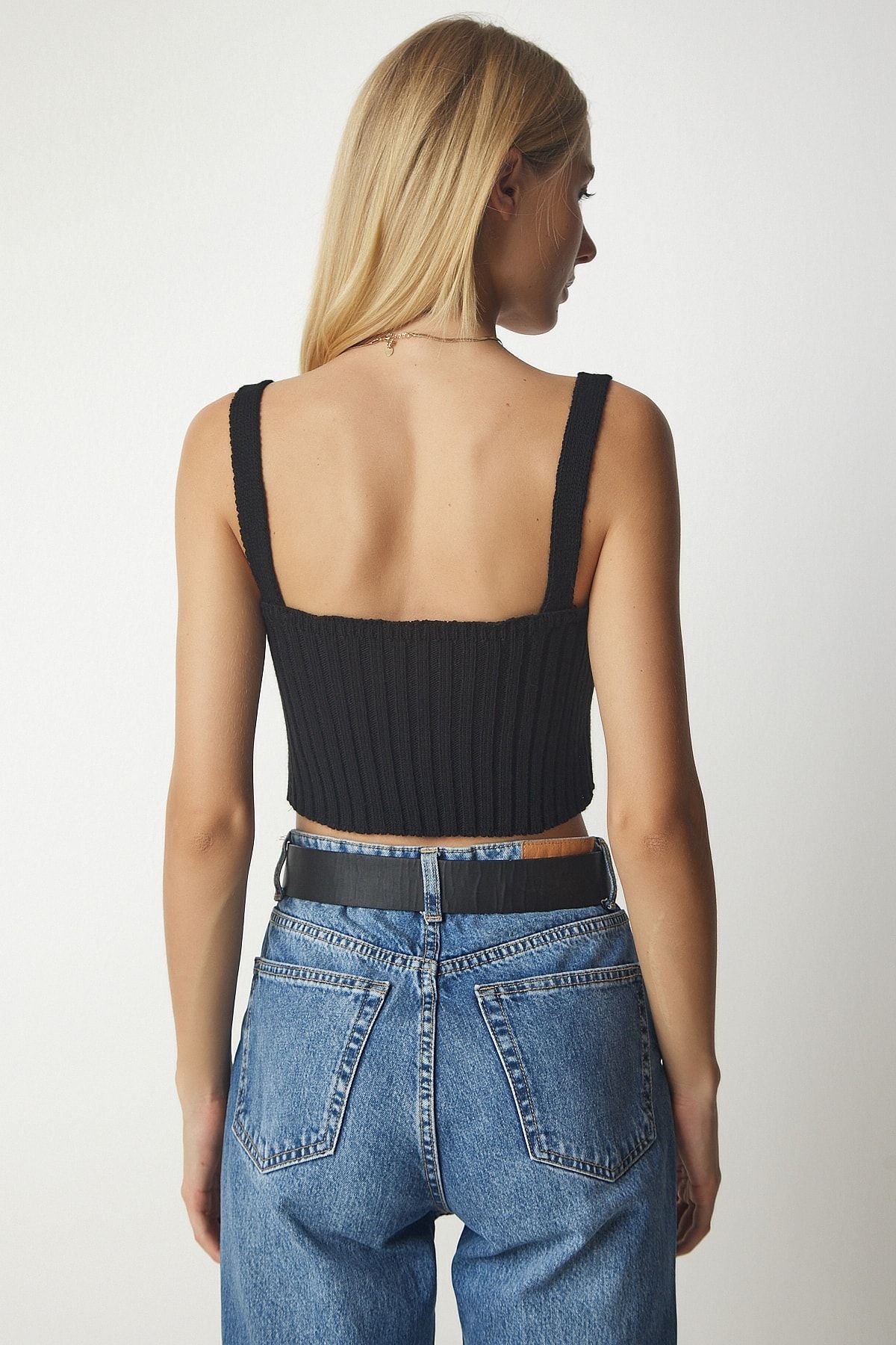 Women's Black Knitting knitwear bustier cardigan team yy00168
