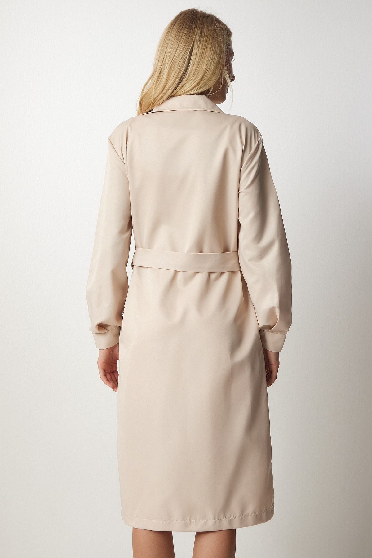 Women's Cream Cruve collar seasonal trench coat DD01241