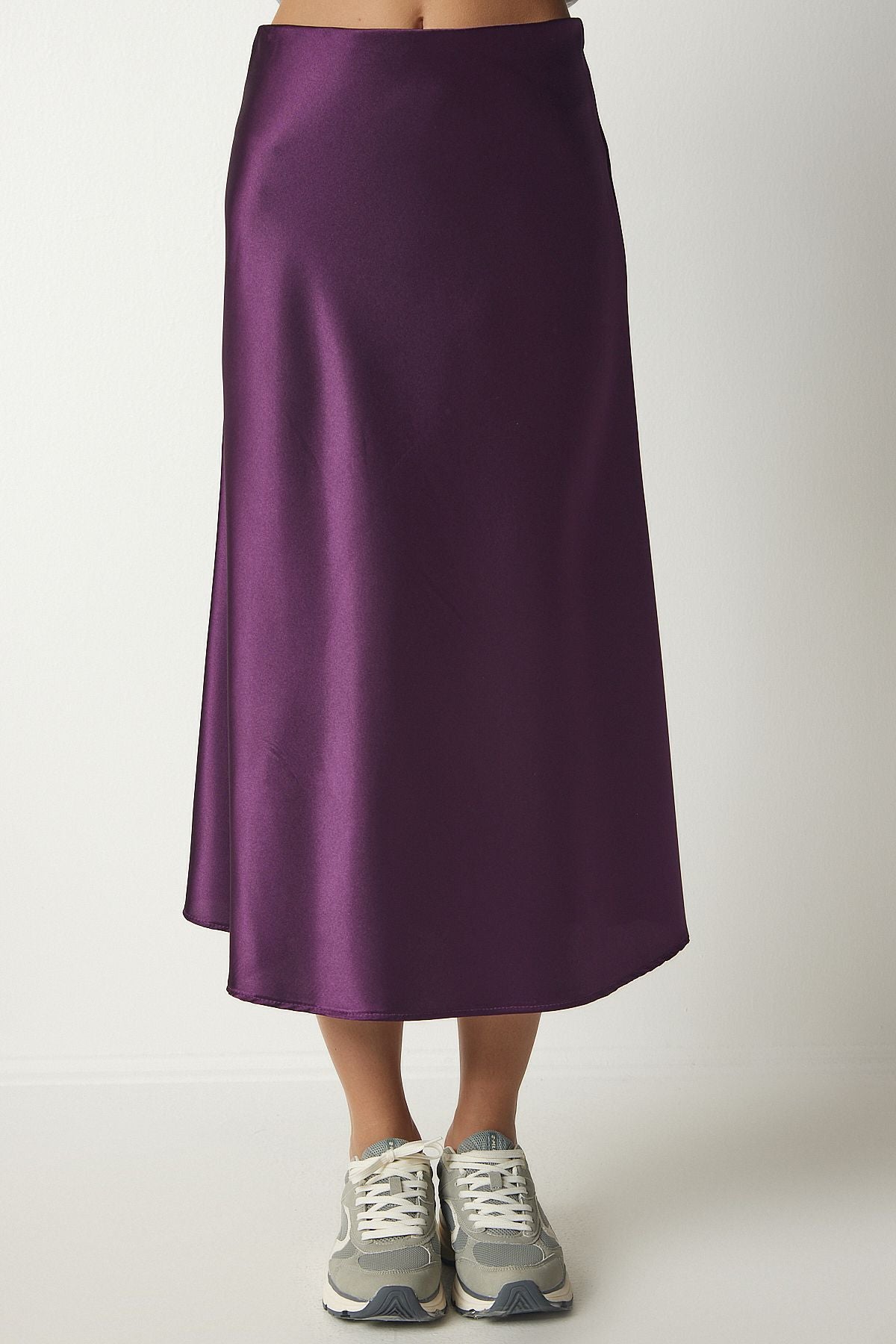 Female purple satin surface skirt DD01144