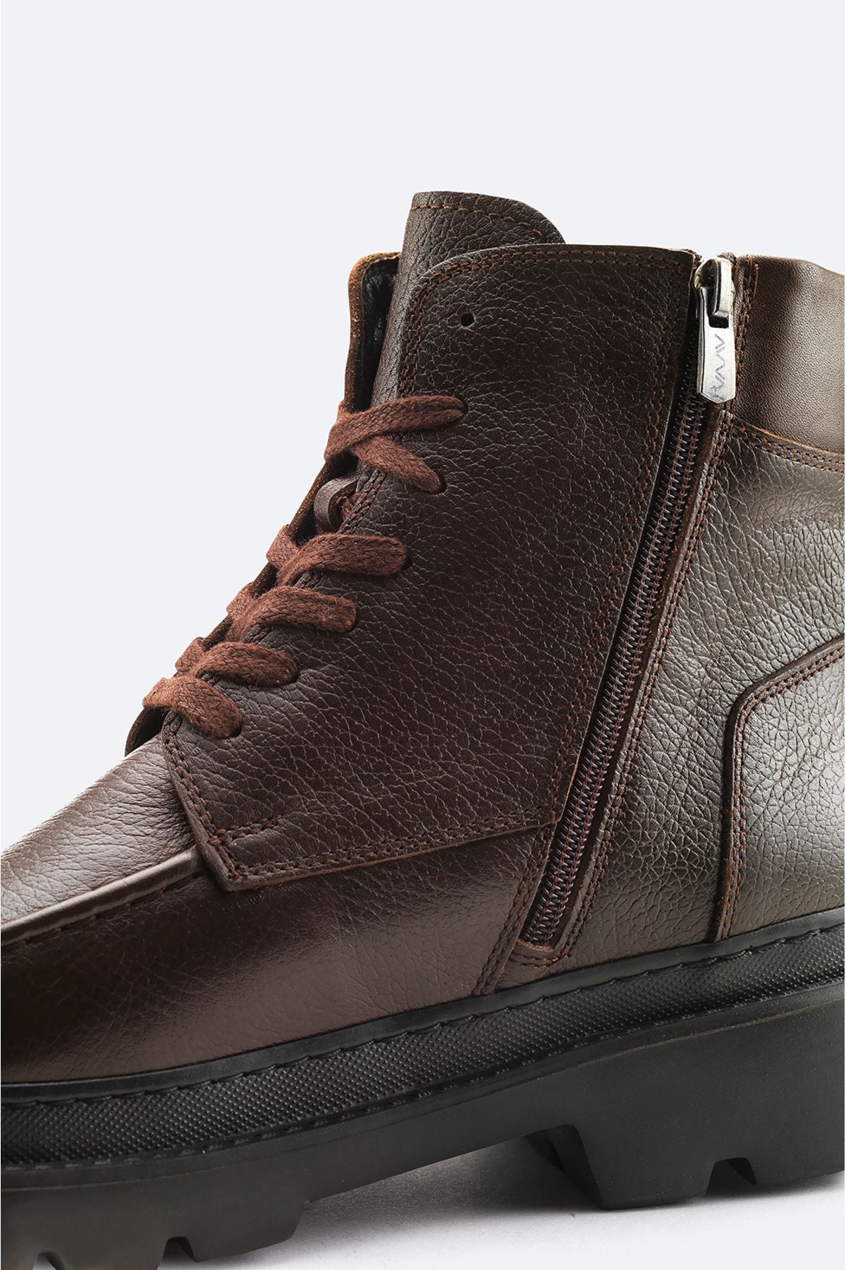 Men's Brown 100 %Leather Lace Flexible Base Bot A32Y8009