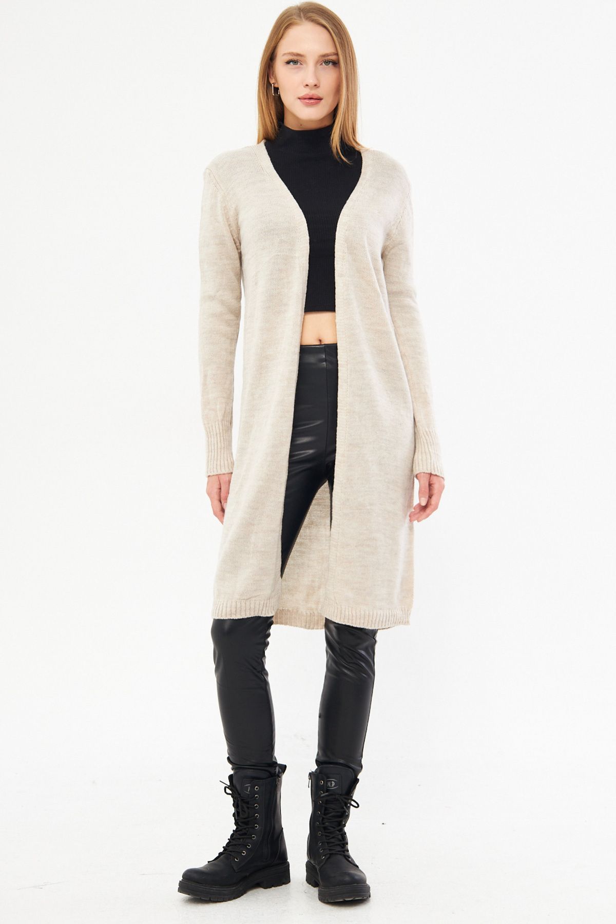 Female Beige Long Sleeve Thin Triko Cardigan ARM-25K069002