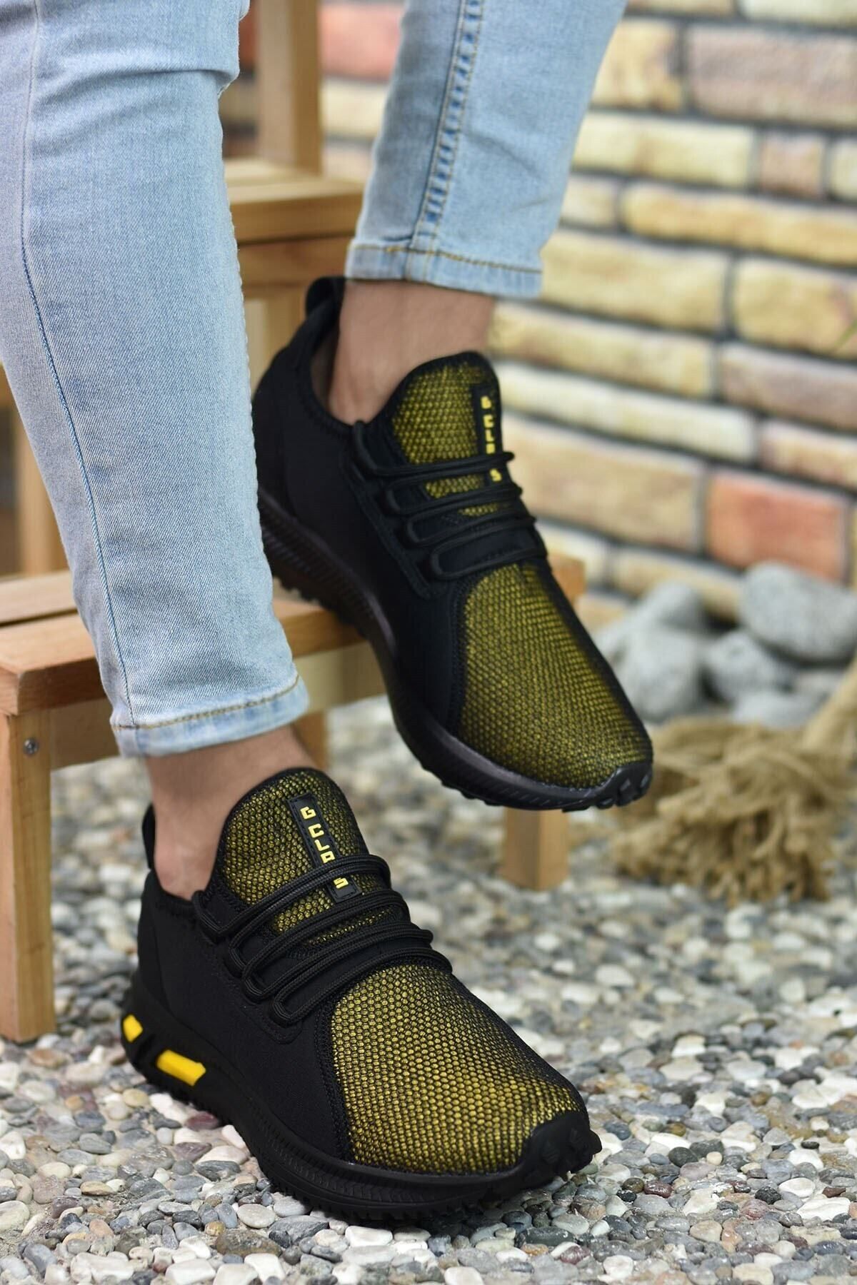 Black Yellow Men Sneaker 0012Marco