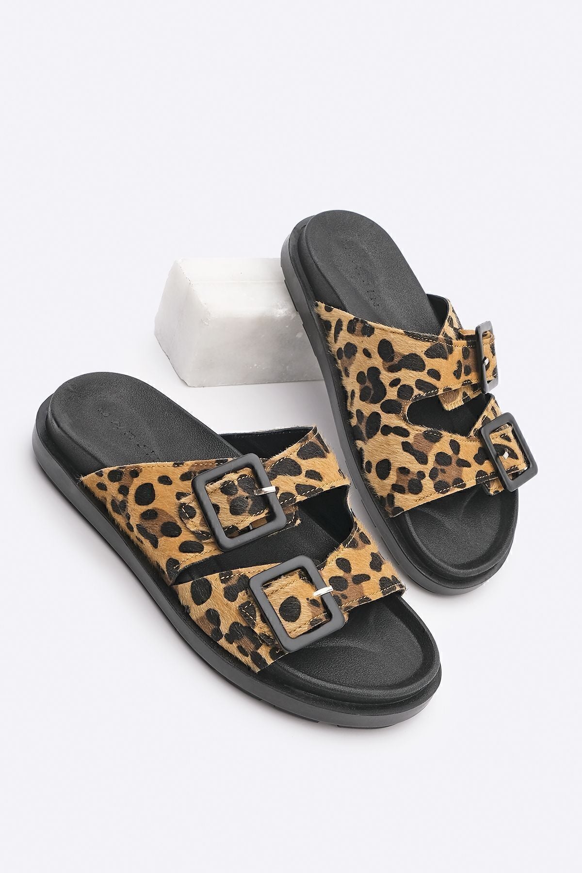 WOMEN DOUBLE BLUK LEOPAR PATTERN DAILY Slipper Bervas Leopard