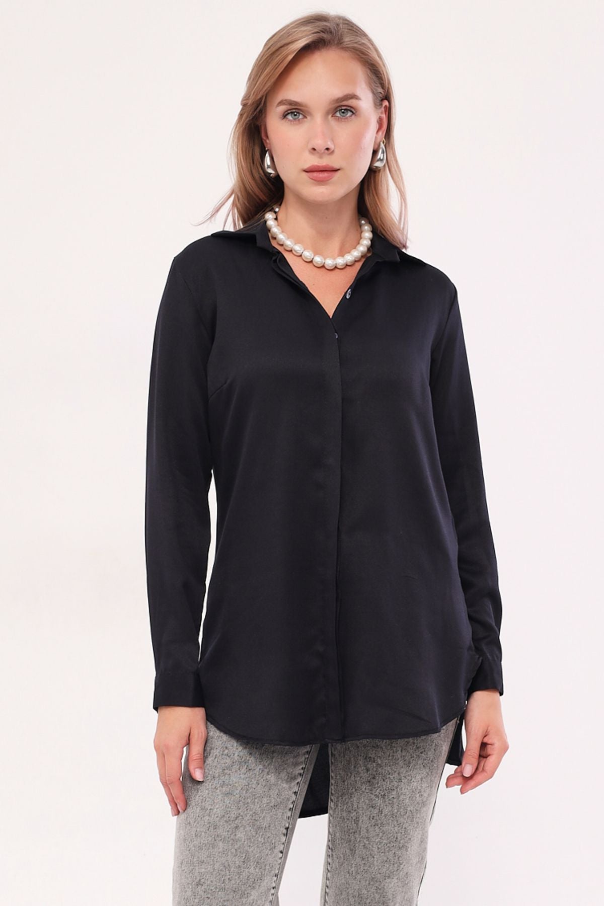 Female Black Tunic Shirt ARM-19Y001003