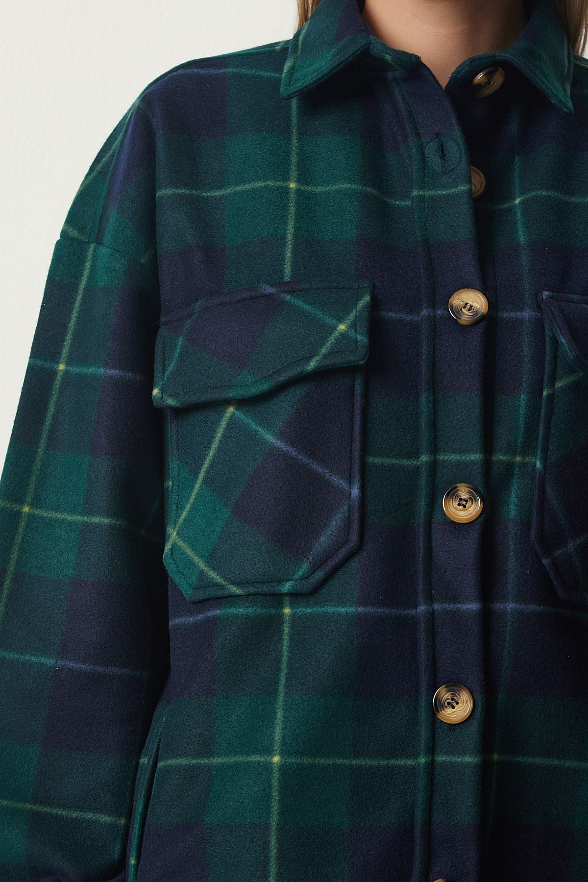 Female Emerald Green Woody Polar Shirt Jacket UB00122