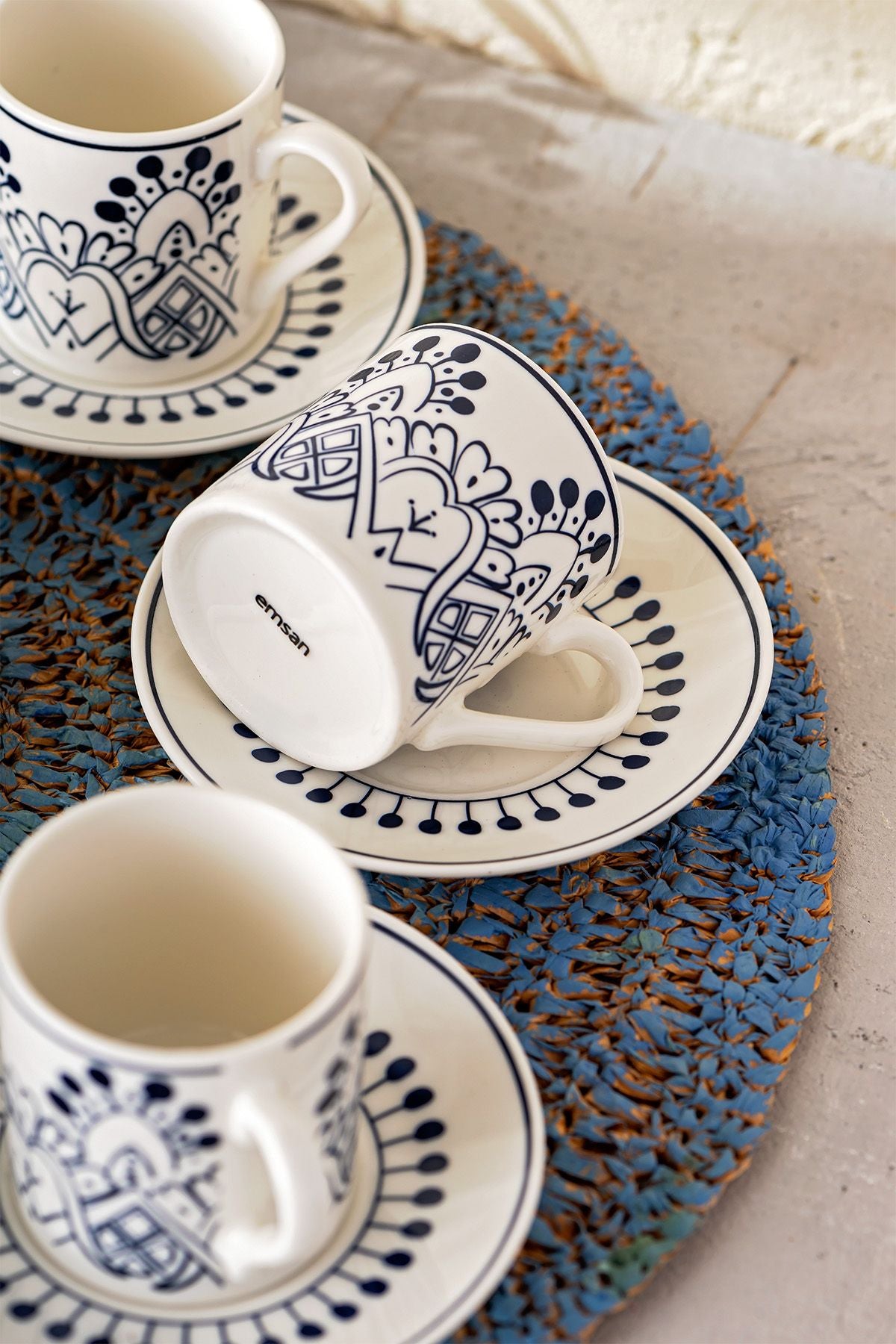 Soul New Bone 6 people coffee cup set 90 ml blue