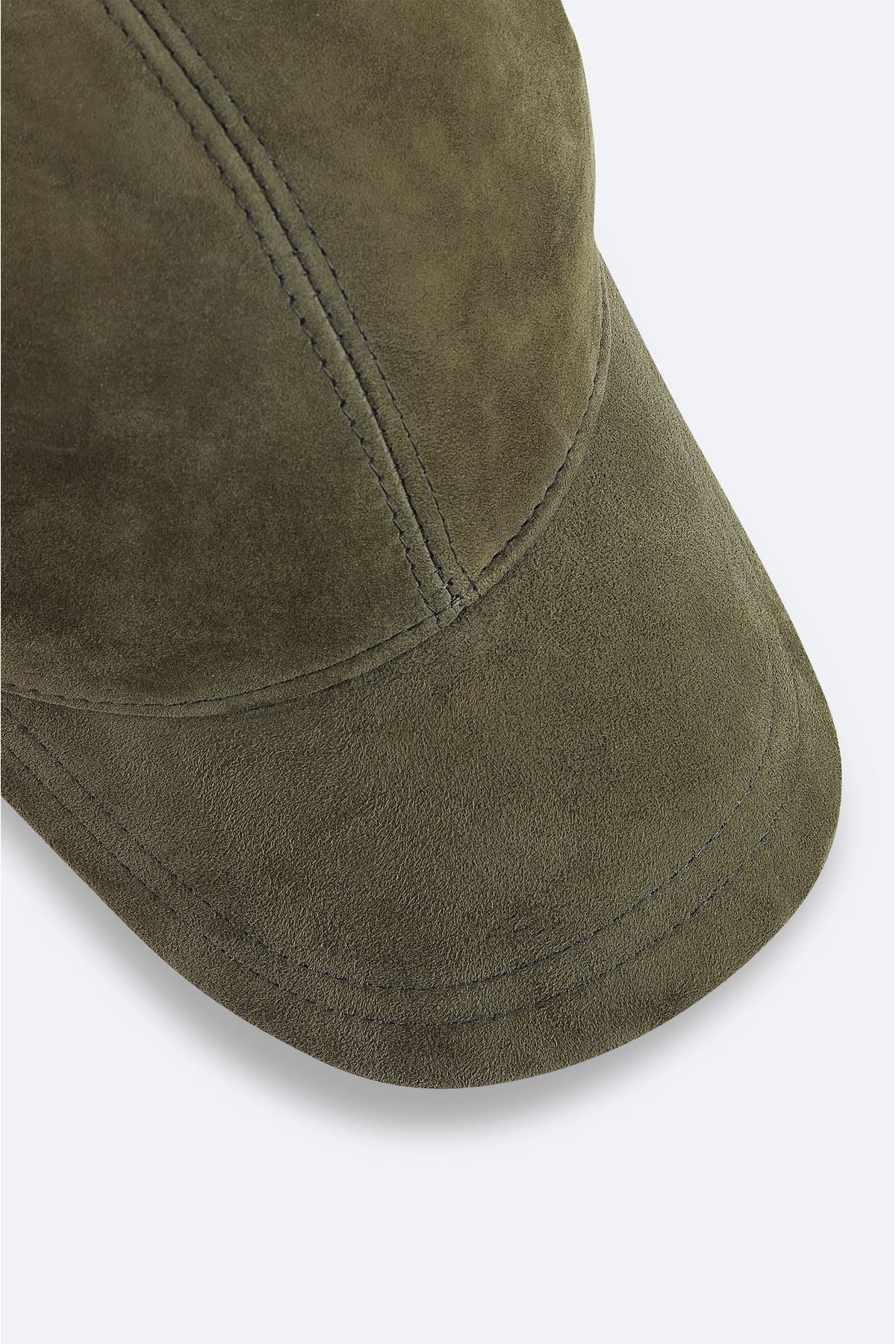 Male Khaki 100 %Süet Leather Sport Hat A42y9286