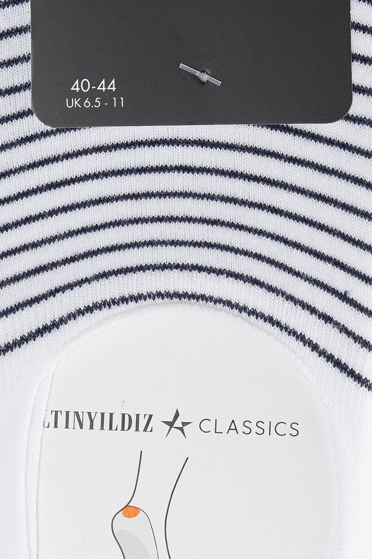 Men's white-blue silicone supported single ballet socks