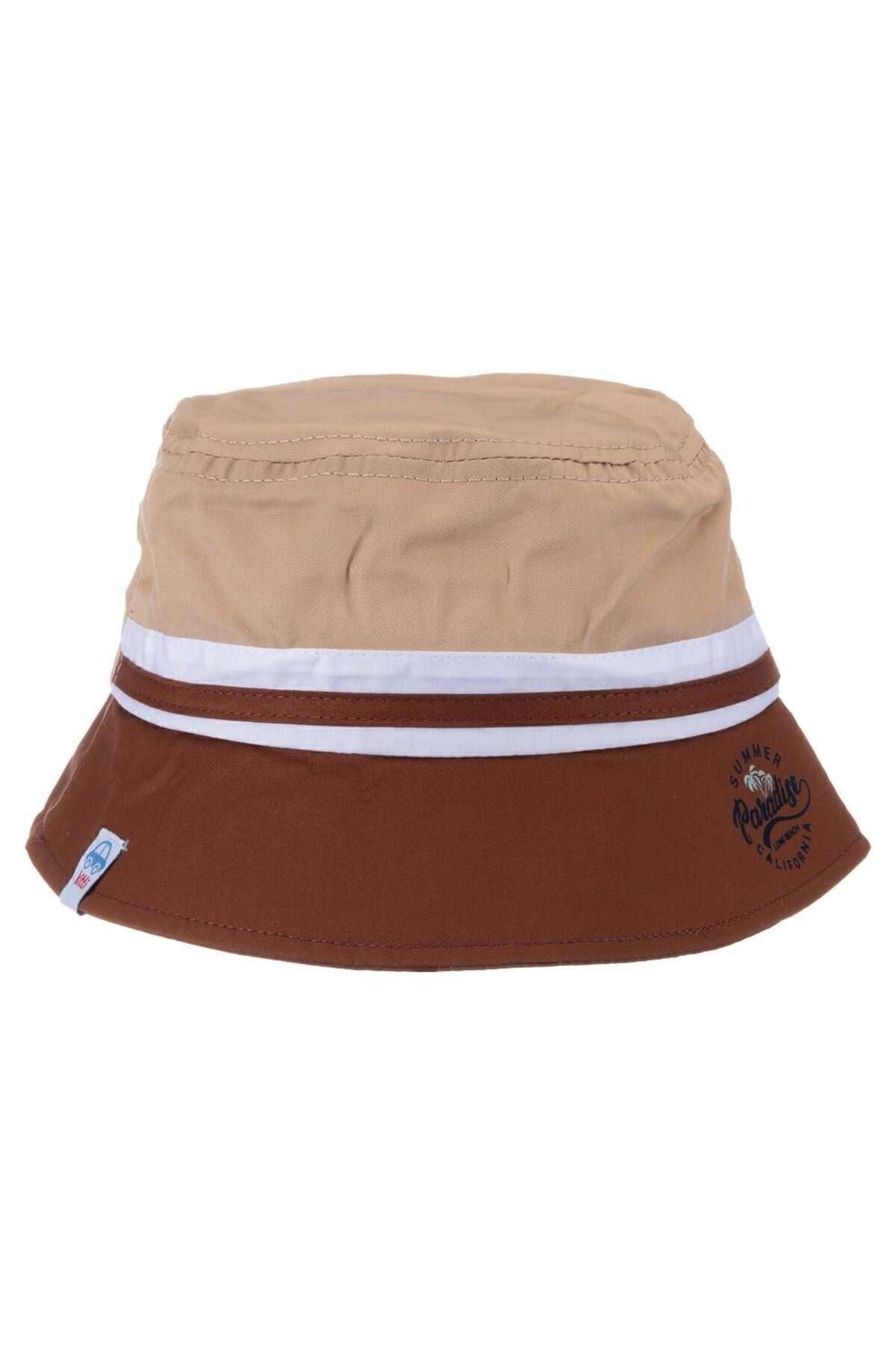 Summer Printed Men's Fedor Hat 4-8 Years Beige