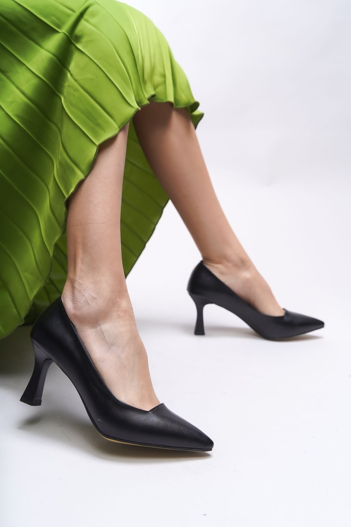 NERİRONYN Female Heels Shoes 0012967 Black Skin