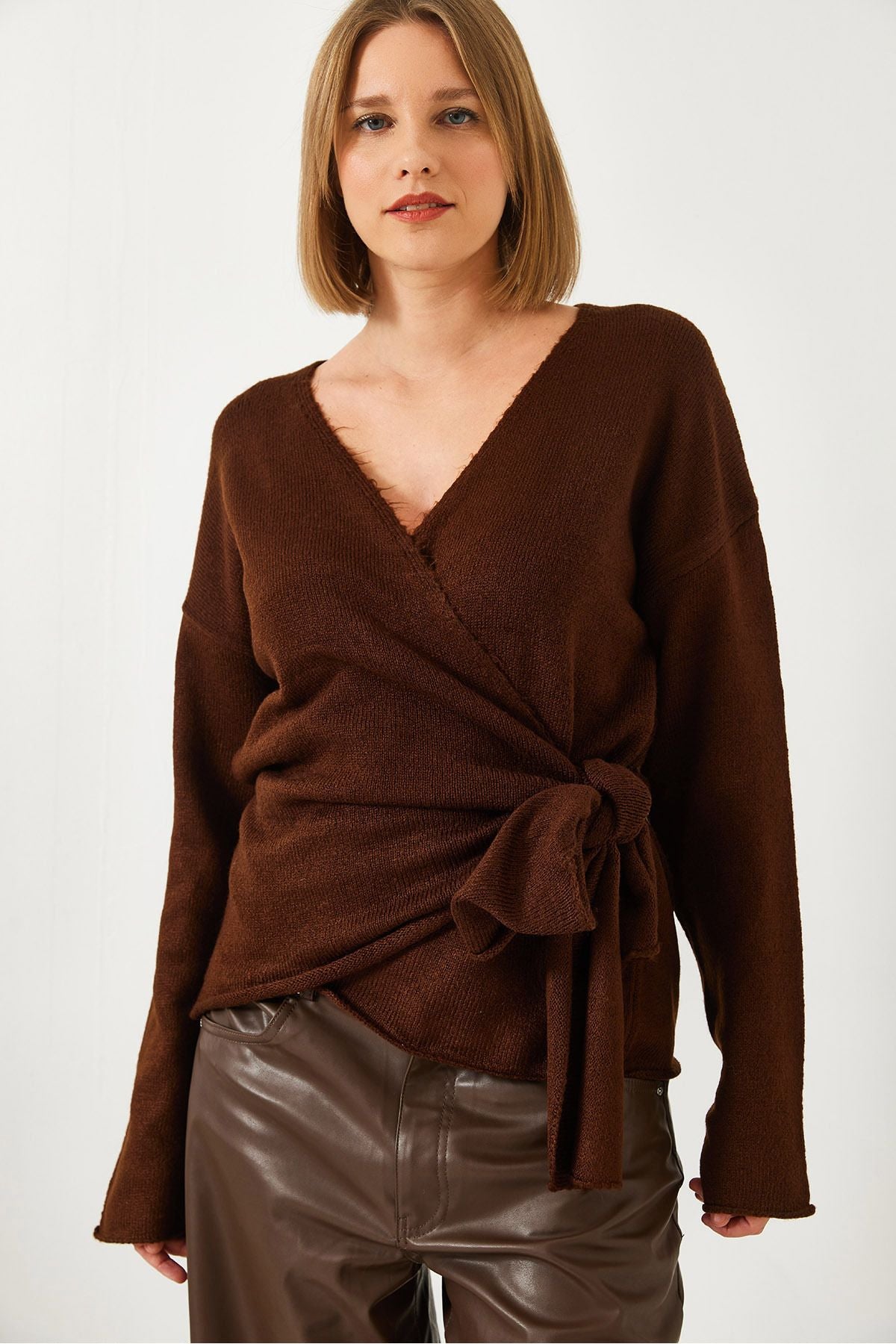 Women's side connecting knitwear sweater 241162 60261077