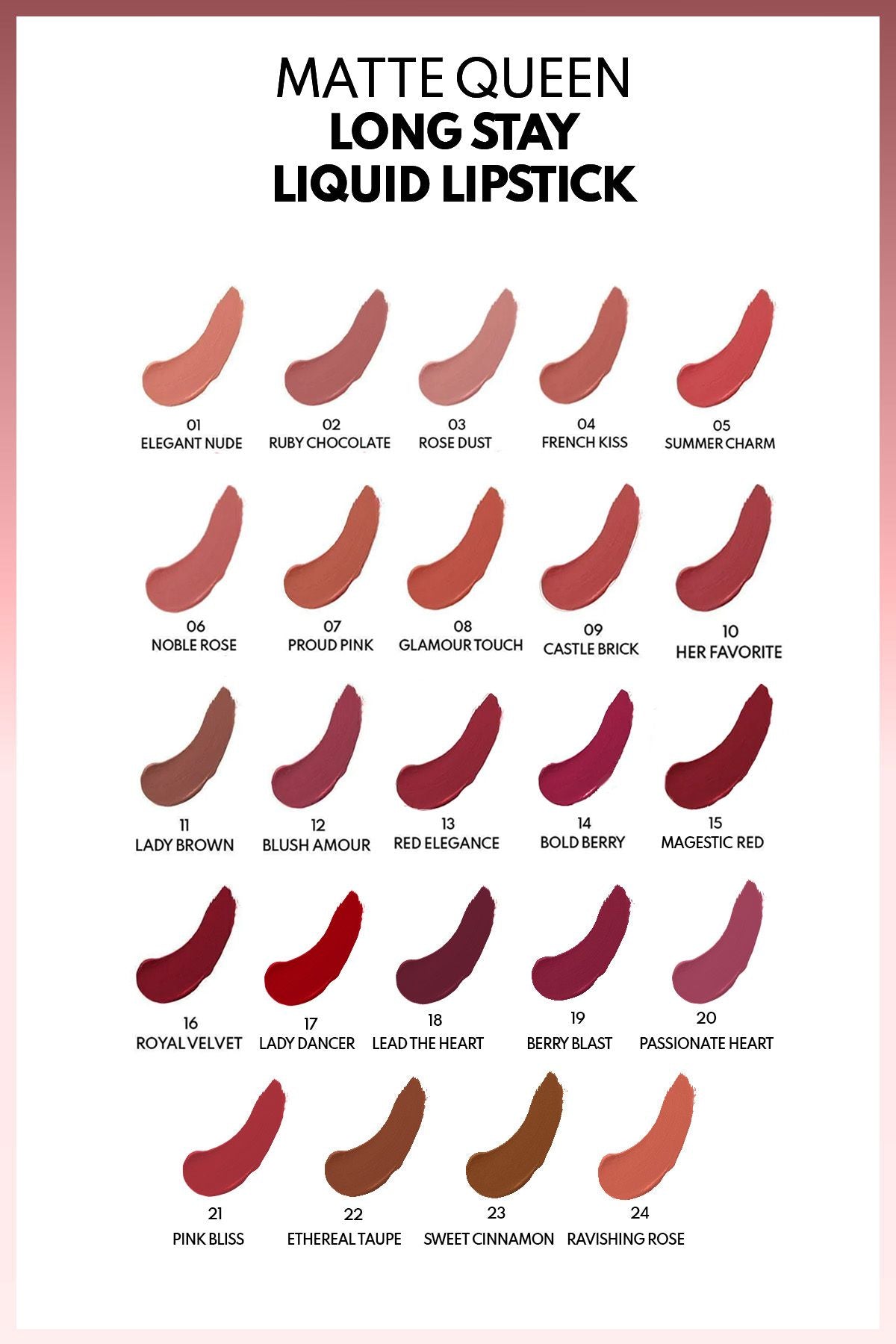 Matte Queen Lipstick Permanent Matt Liquid Lipstick - 01 Elegant Nude - Nude