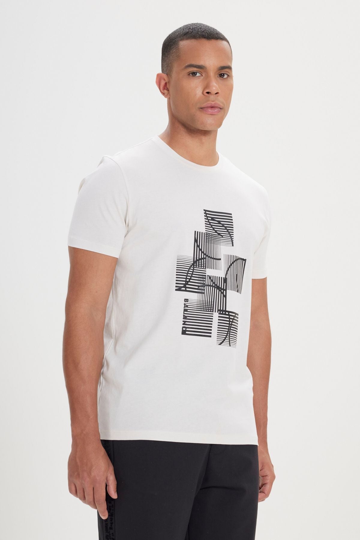 Men's Light Gray Standard Fit Normal Cutting 100 %Cotton Printed Bike Bike T -shirt