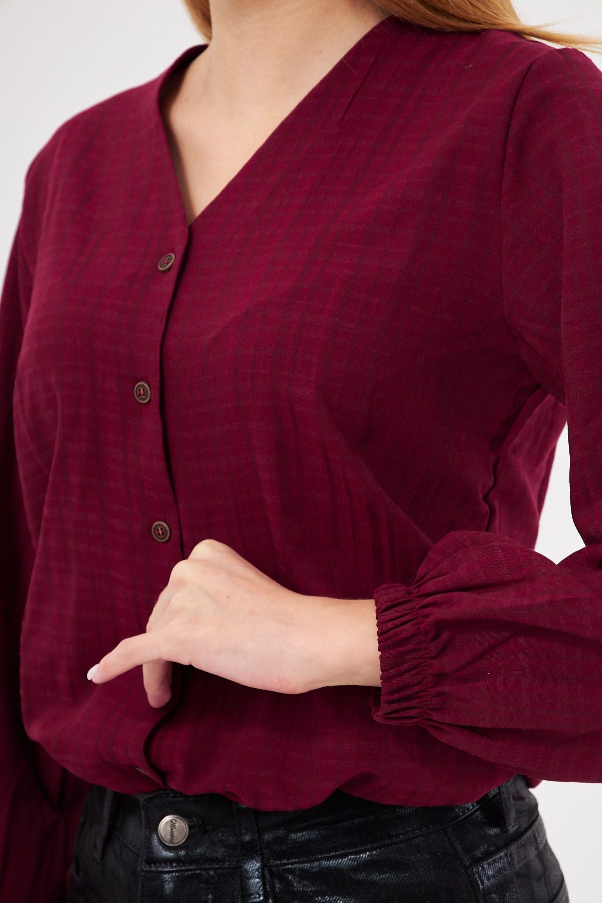 Female Bordeaux Band with rubber shirt ARM-24K001002