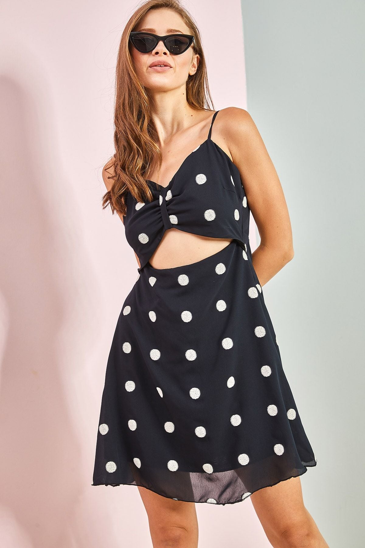 Women's polka dot patterned dress