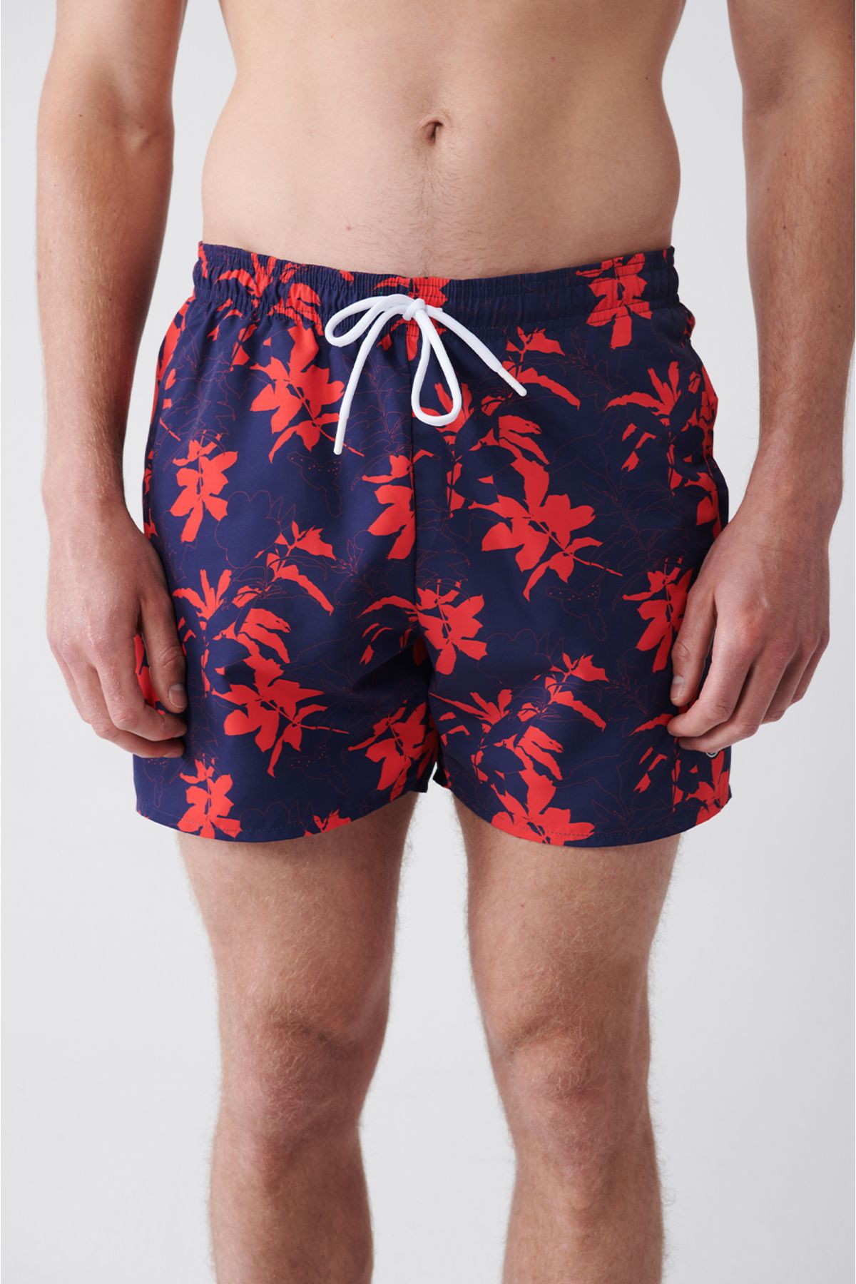 Men's navy blue-red fast-drying printed standard Size Mayo Sea Short E003802