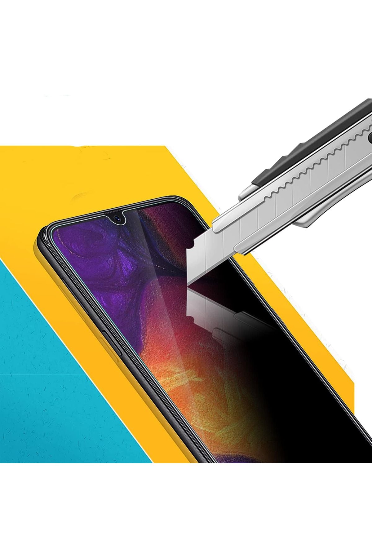 Samsung Galaxy A24 Uyumlu Kırılmaz Cam Privacy Hayalet Tam Kaplayan Ekran Koruyucu