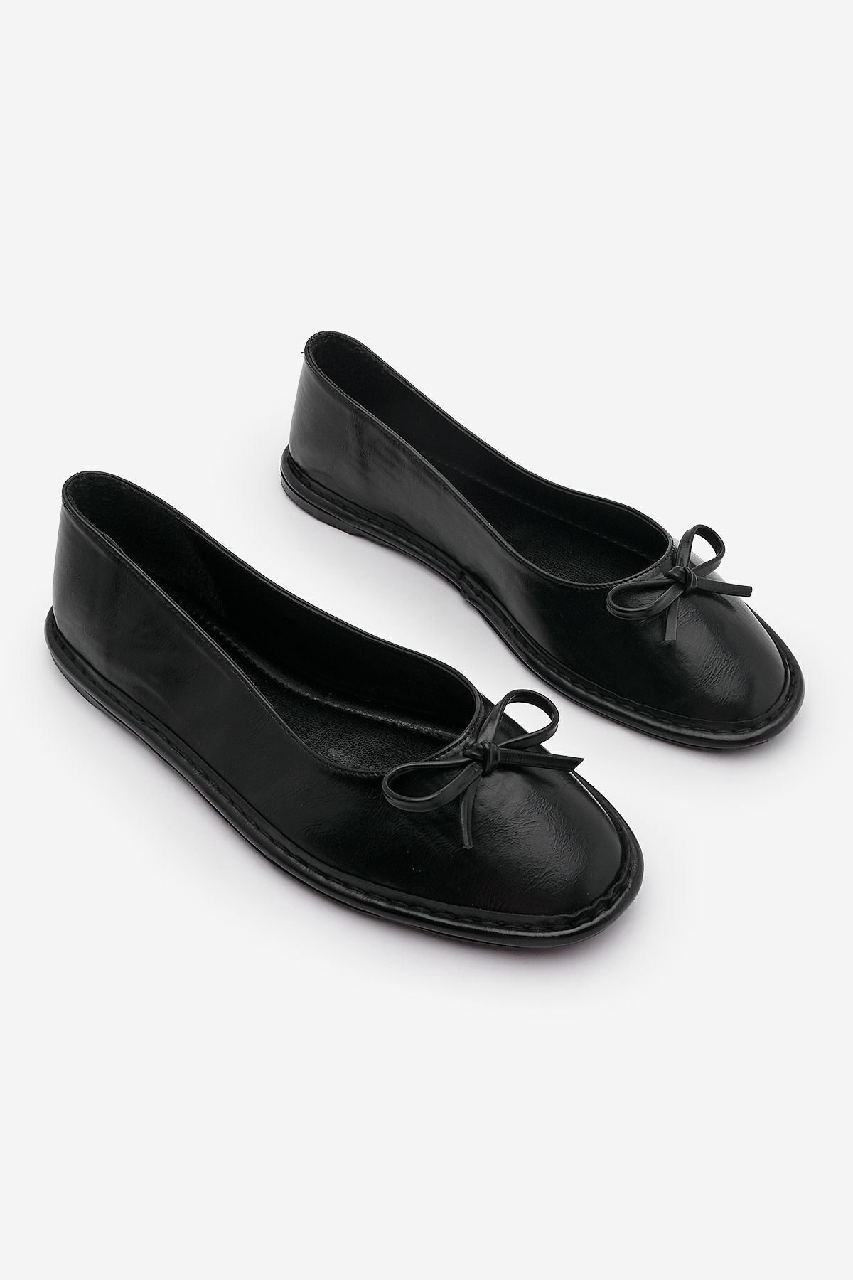 Women's Bow Detail Foldable Babet Linsar Black