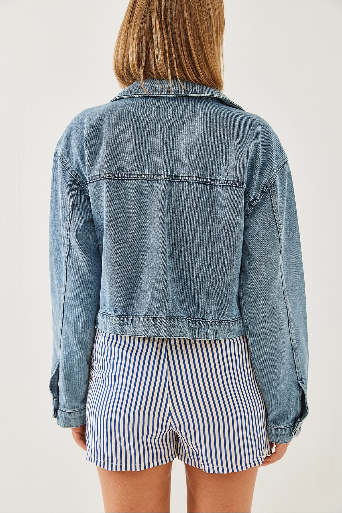 WOMEN'S BALL POCKET DETAIL CROP denim jacket 2434 60351119