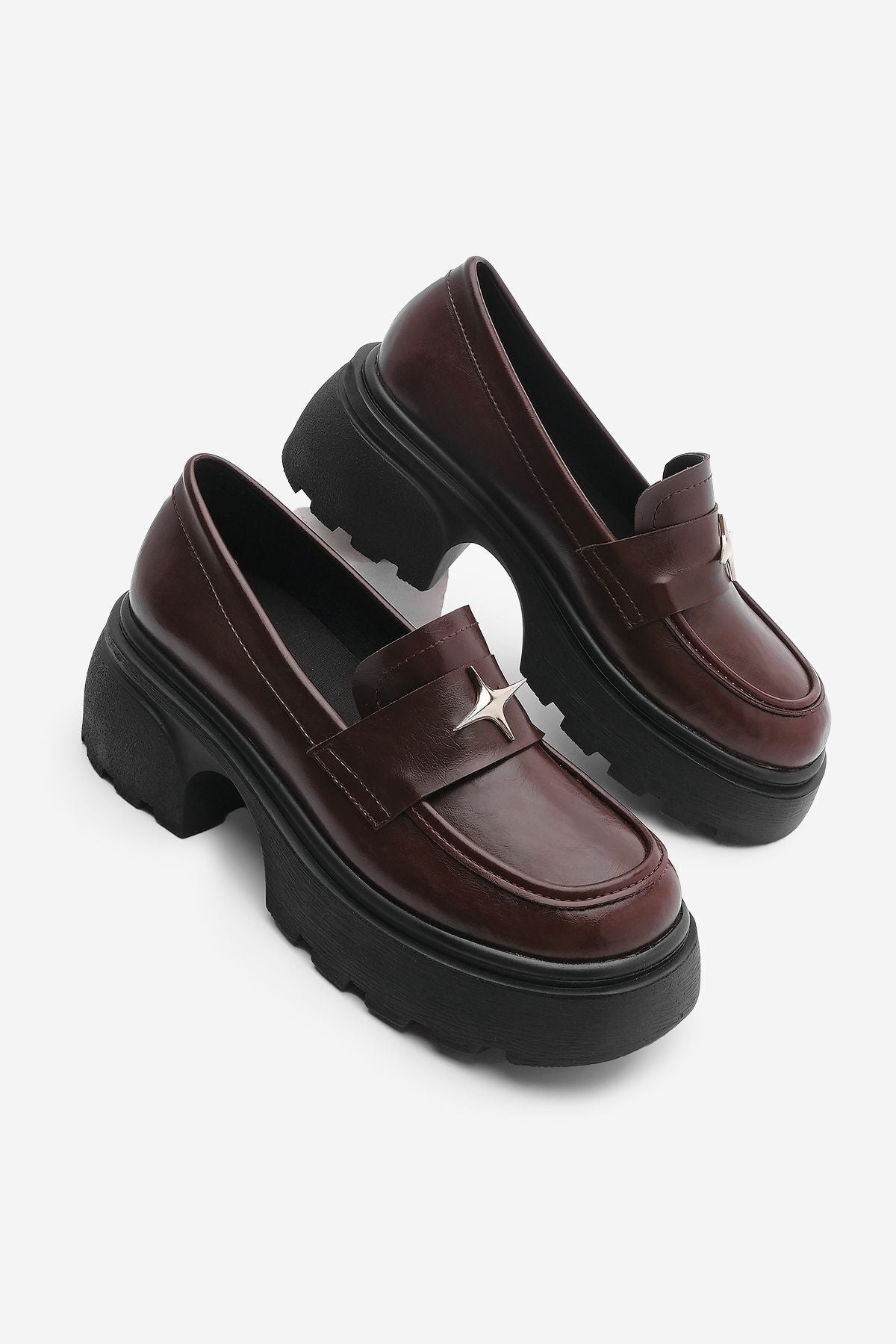 Woman Bold Tractor Base Masculum Loafer Daily Shoes Monisa Bordeaux