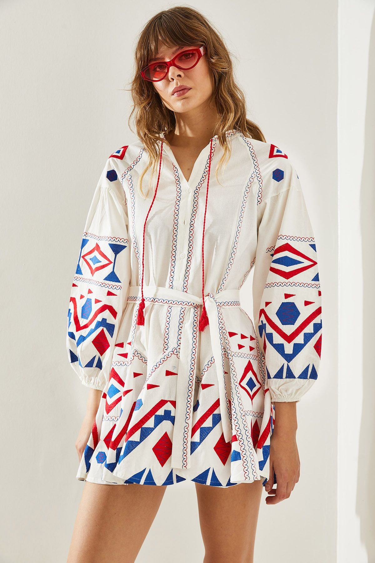 Female Embroidery Embroidered Ruffle Skirt Mini Dress 60251315